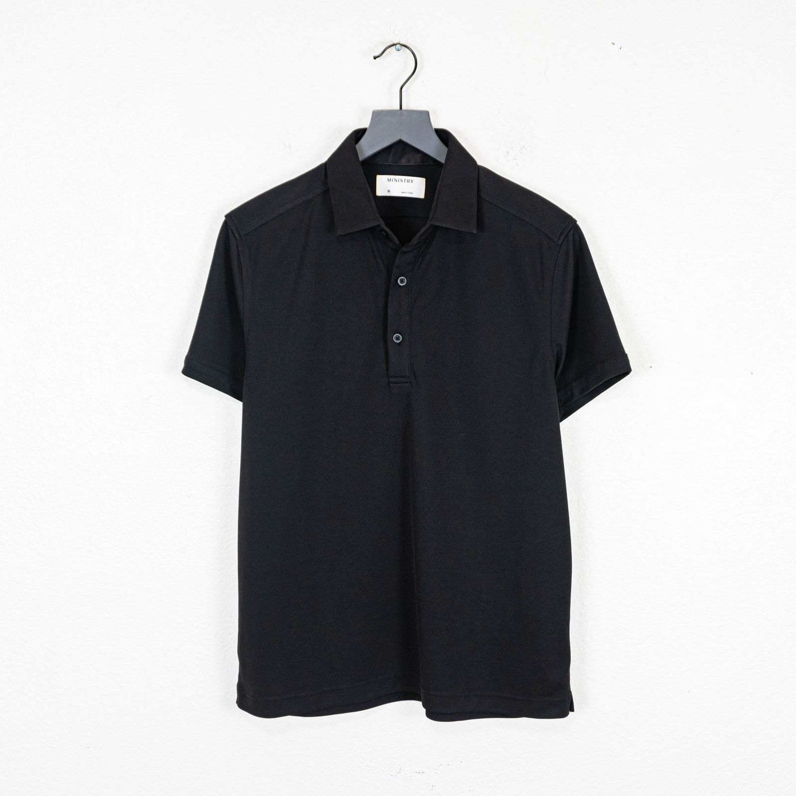Ministry of Supply Men's Short Sleeve Polo Shirt in Black M