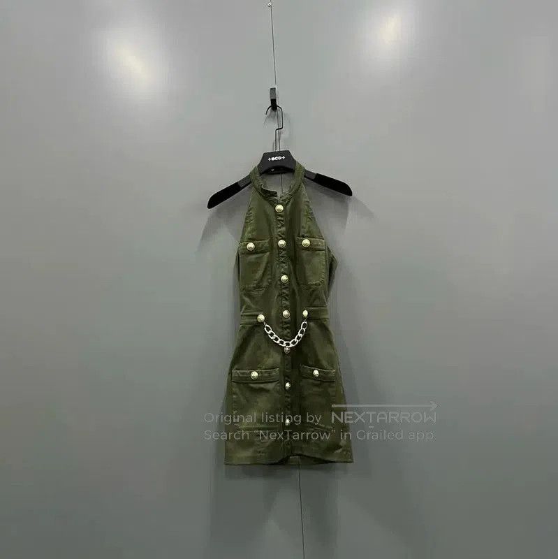 Balmain Balmain Green Cotton Summer Dress . Size XXS / US 00 / IT 34 - 1 Thumbnail