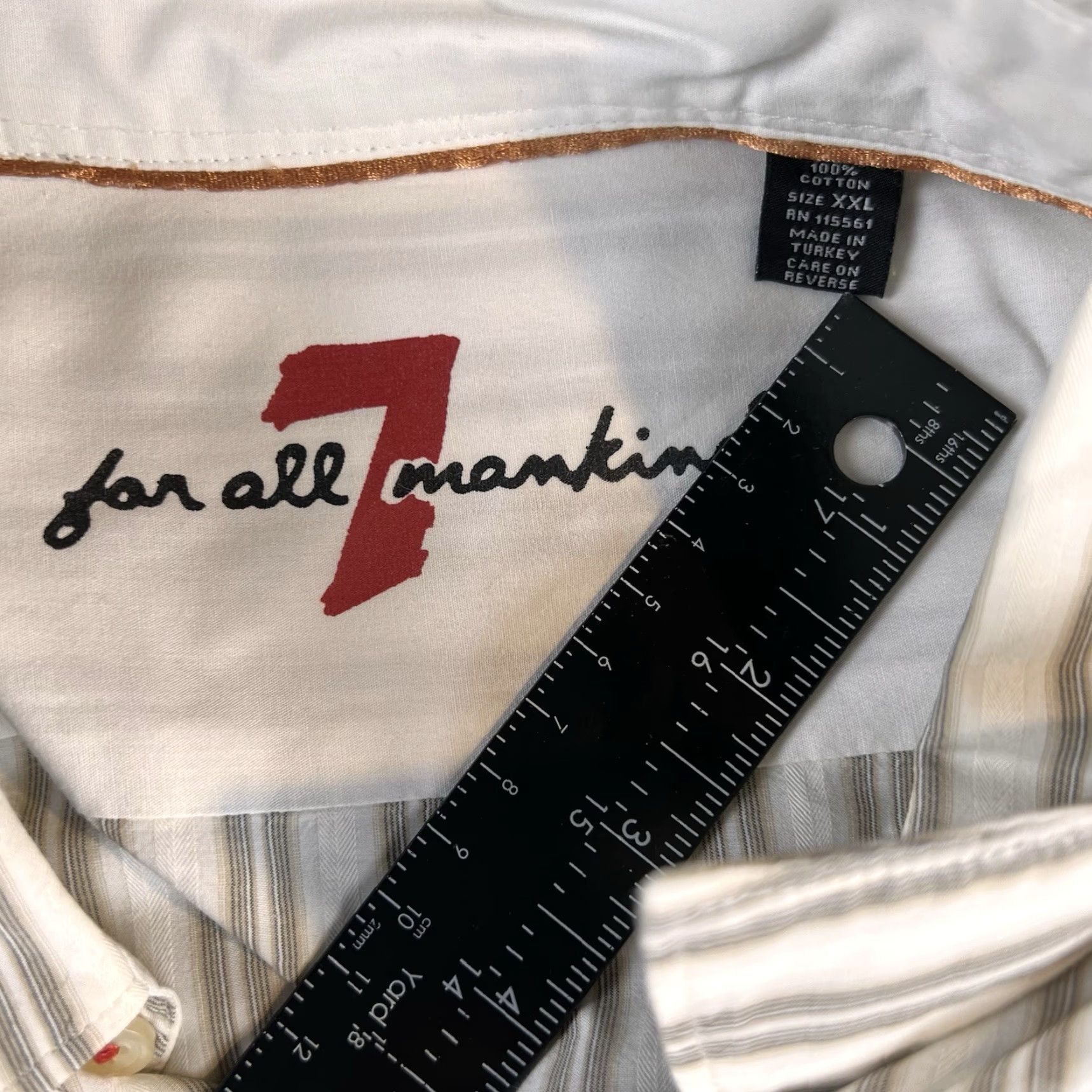 7 For All Mankind 7 For All Mankind Button-Down Shirt Mens XXL Striped Preppy Casual Workwear"] Size US XXL / EU 58 / 5 - 3 Thumbnail