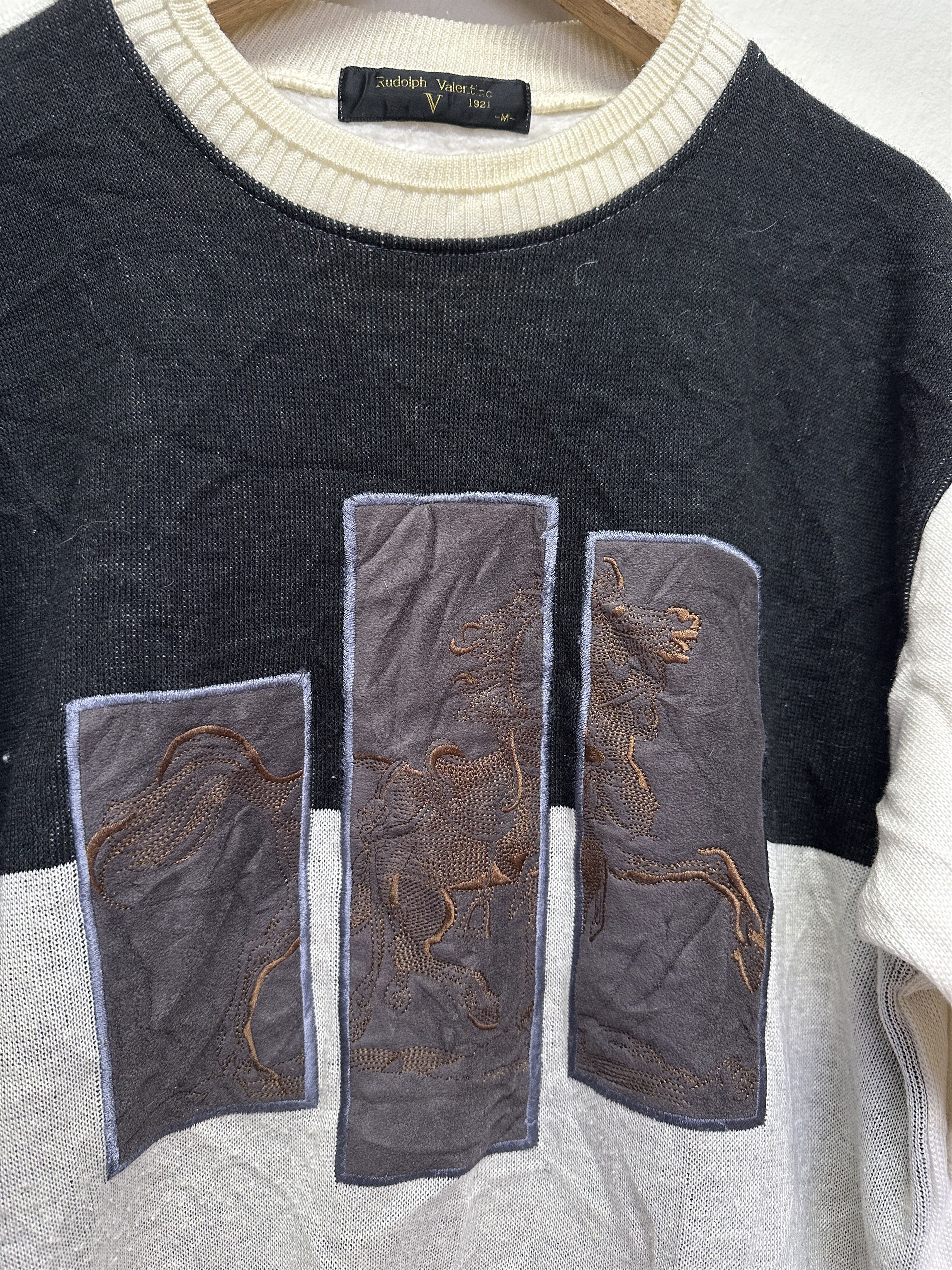 Japanese Brand 90s Rudolph Valentino Embroidered Horse Crewneck Sweatshirt Size US M / EU 48-50 / 2 - 3 Thumbnail