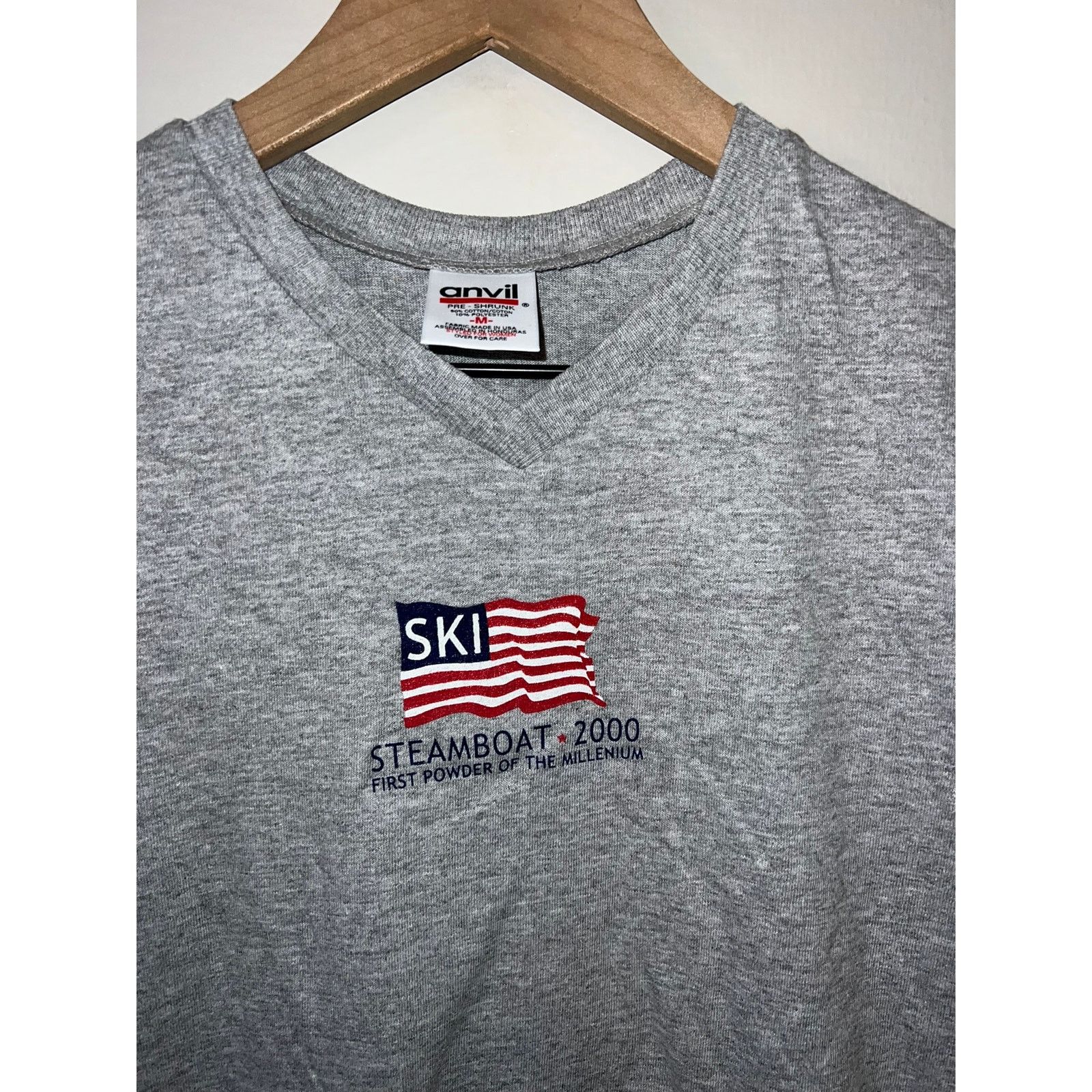 Anvil Women's Steamboat 2000 Ski Skiing Gray CO Top Shirt Women M Size M / US 6-8 / IT 42-44 - 2 Thumbnail