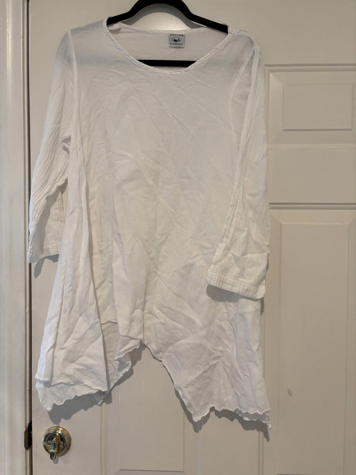 Cadillac Womens sz M Cotton by Camilla white long sleeve tunic #517 Size M / US 6-8 / IT 42-44 - 1 Thumbnail