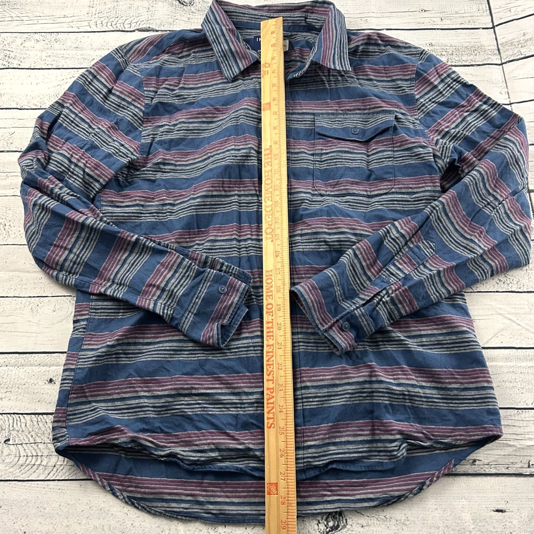 United By Blue United by Blue Striped Button-Up Shirt Men XL Blue Size US XL / EU 56 / 4 - 3 Thumbnail