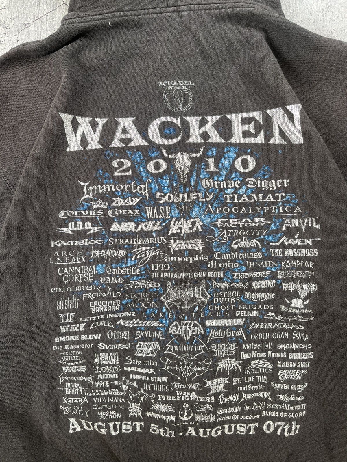 Vintage Vintage Wacken 2010 Zip Up Hoodie Distressed Sun Faded Y2K Size US XL / EU 56 / 4 - 8 Thumbnail