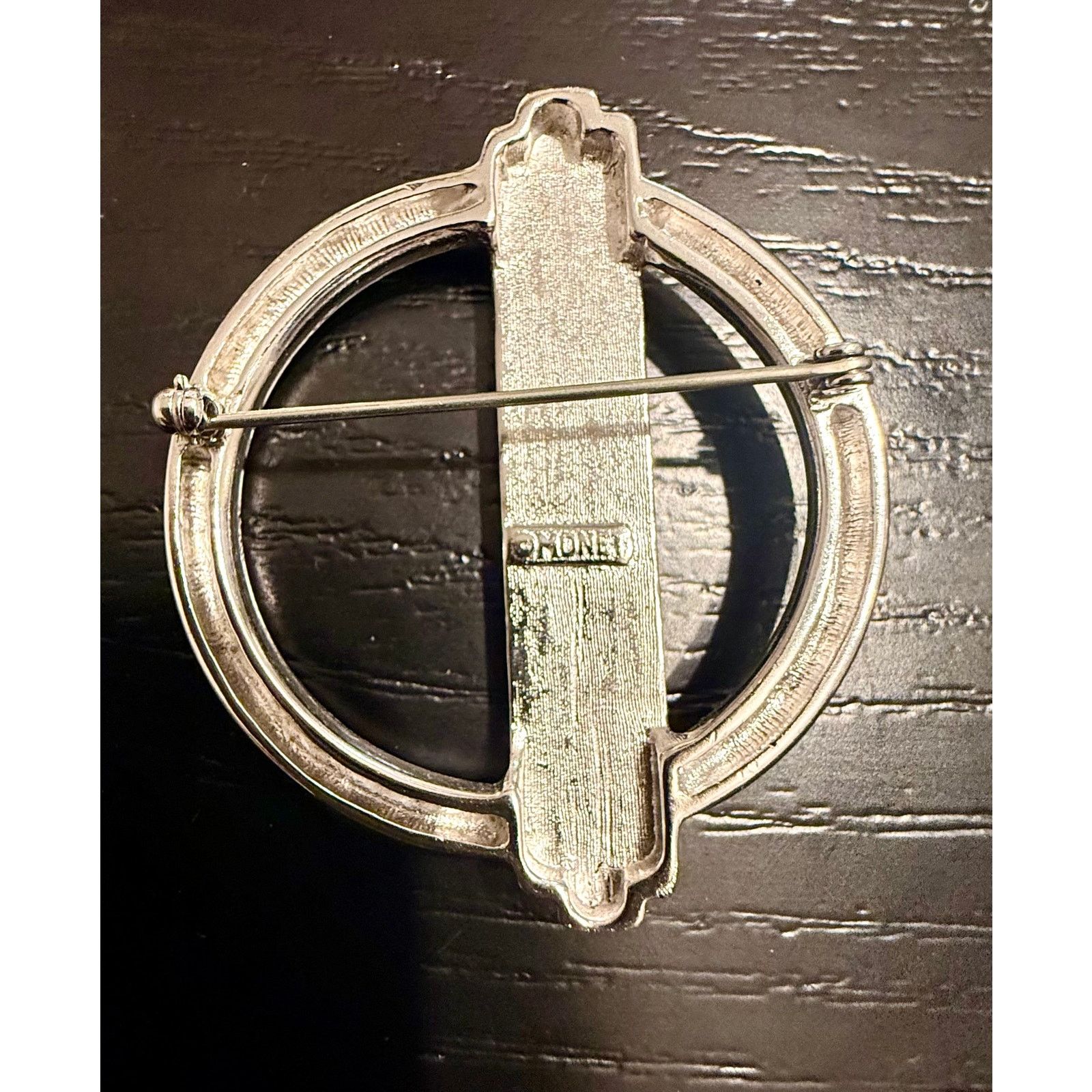 Monet Vintage Signed Monet Silver Tone Modernist Circle Bar Brooch Size ONE SIZE - 2 Thumbnail
