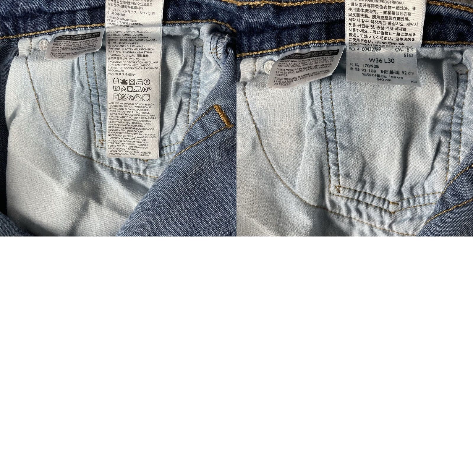 Levi's LEVIS 505 Mens Jeans 36x30 Regular Fit Straight Leg Denim Pants Blue M Medium Wash Comfortable Pockets 5-Pocket Design Mens Size US 36 / EU 52 - 8 Thumbnail