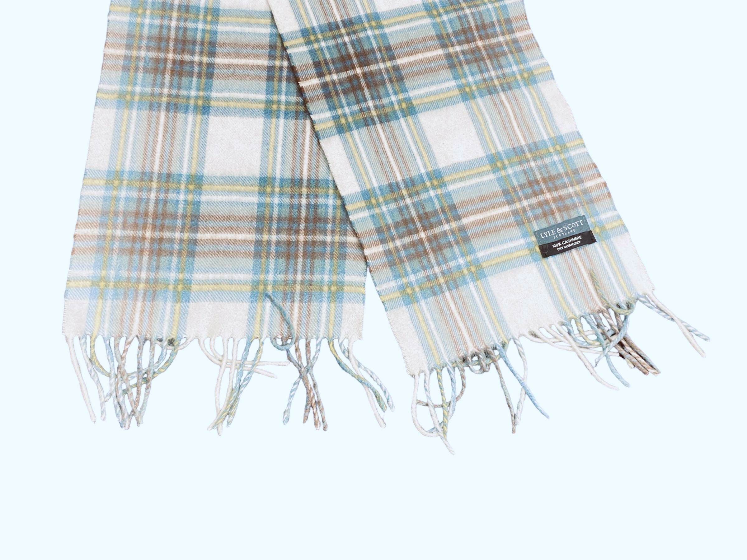 Lyle & Scott Lyle & Scott Scarf Cashmere Checkered Vintage Scarf Size ONE SIZE - 5 Thumbnail