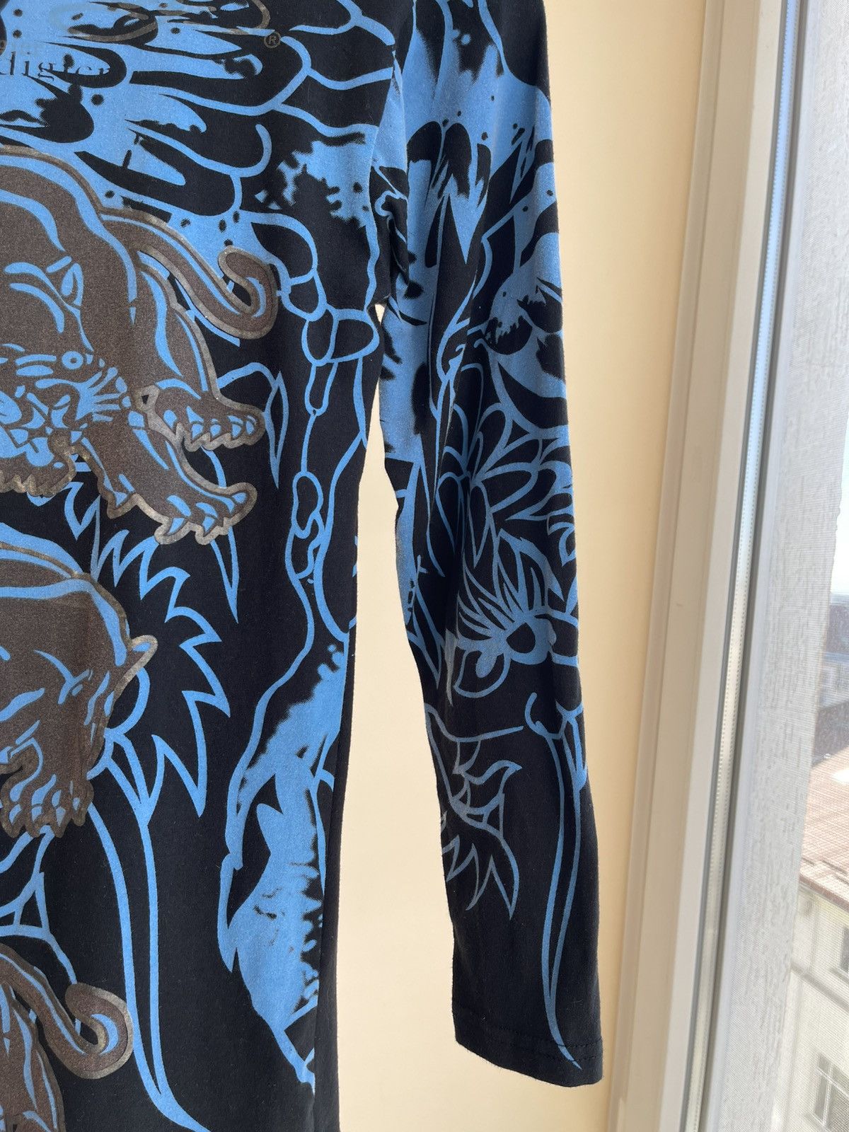Ed Hardy Y2K Tattoo Skull Overprint Long Sleeve T-Shirt 2000s Vintage Size M / US 6-8 / IT 42-44 - 14 Thumbnail