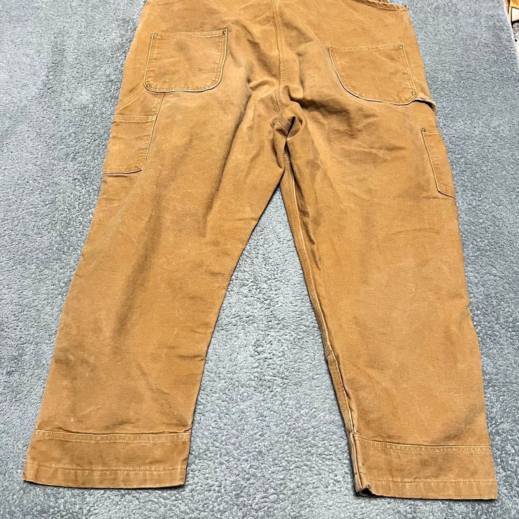 Carhartt VINTAGE Carhartt Duck Bib Overalls Mens 48 x30 USA Double Knee 102776 Brown Big & Tall Mens Size US 32 / EU 48 - 5 Thumbnail
