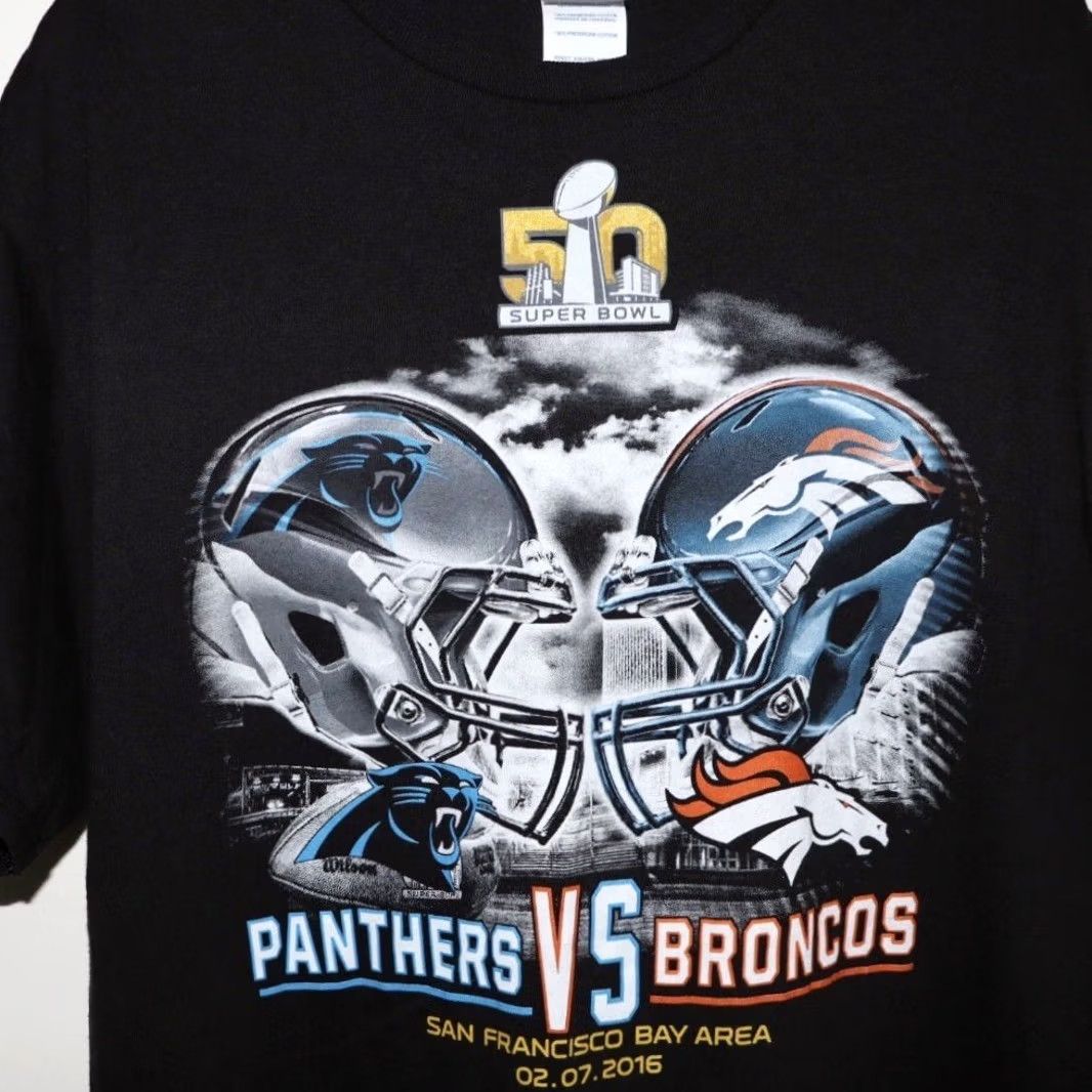 Delta Super Bowl T Shirt Size L Mens Panthers Broncos 2016 Delta Pro Weight Top NFL Theme Black Crew Neck Short Sleeve Size US L / EU 52-54 / 3 - 3 Thumbnail