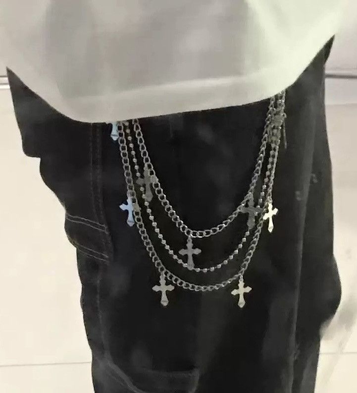 Japanese Brand Avant garde punk triple link cross pocket wallet chain Size ONE SIZE - 1 Thumbnail