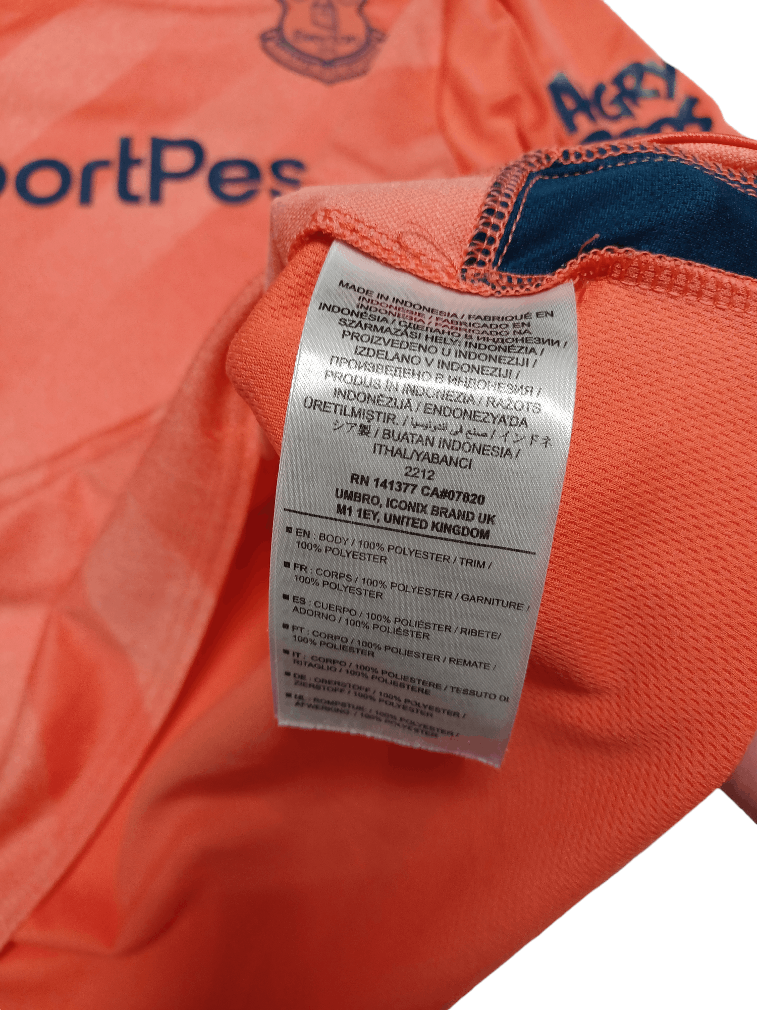 Umbro EVERTON 19-20 2ND KIT JERSEY SOCCER FOOTBALL ENGLAND Size US M / EU 48-50 / 2 - 5 Thumbnail