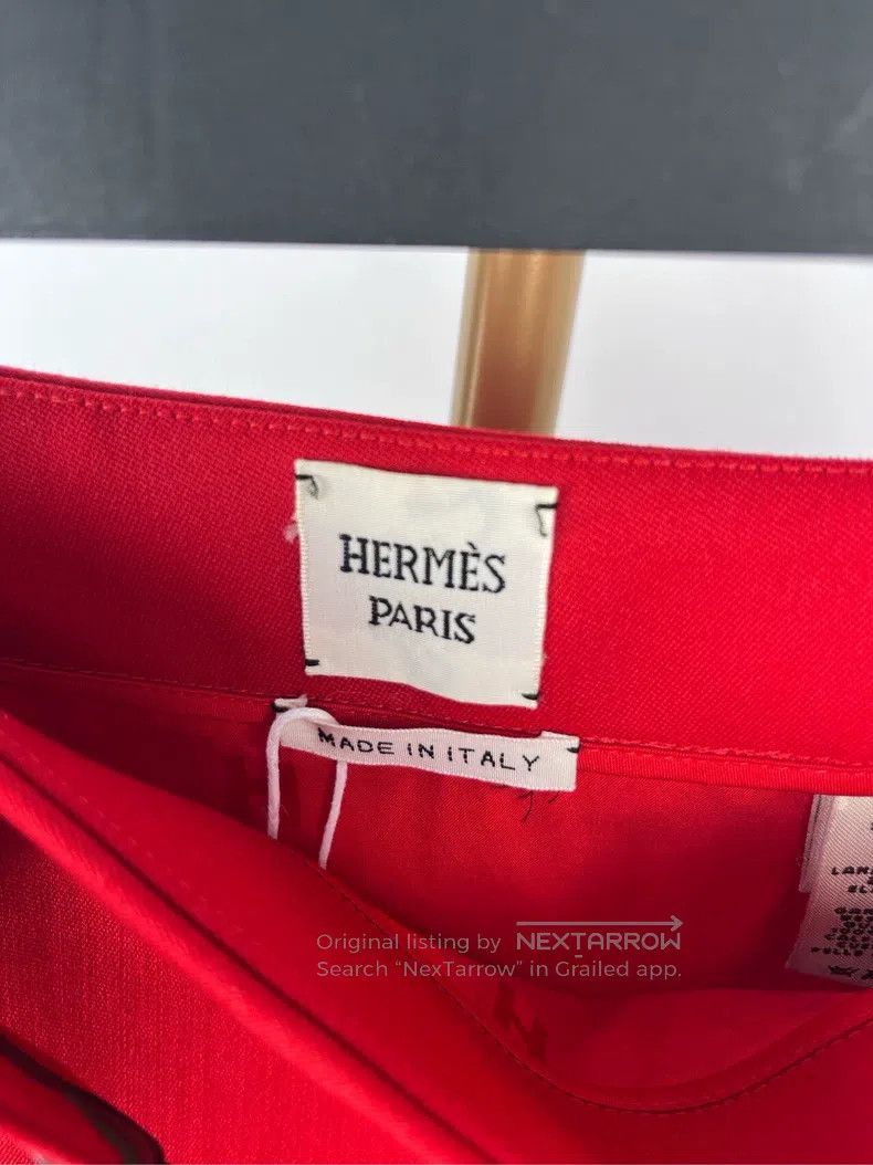 Hermes Hermes Red Belted Skirt Size 42" / US 20 - 4 Thumbnail