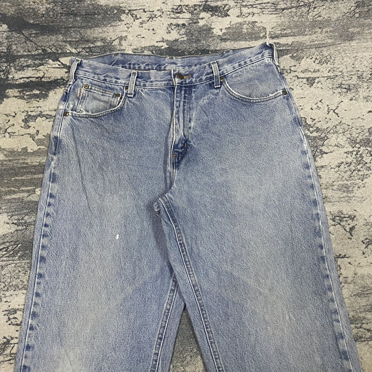 Carhartt × Jean × Vintage Vintage Carhatt Distressed Baggy Denim Jeans Size US 35 - 2 Thumbnail
