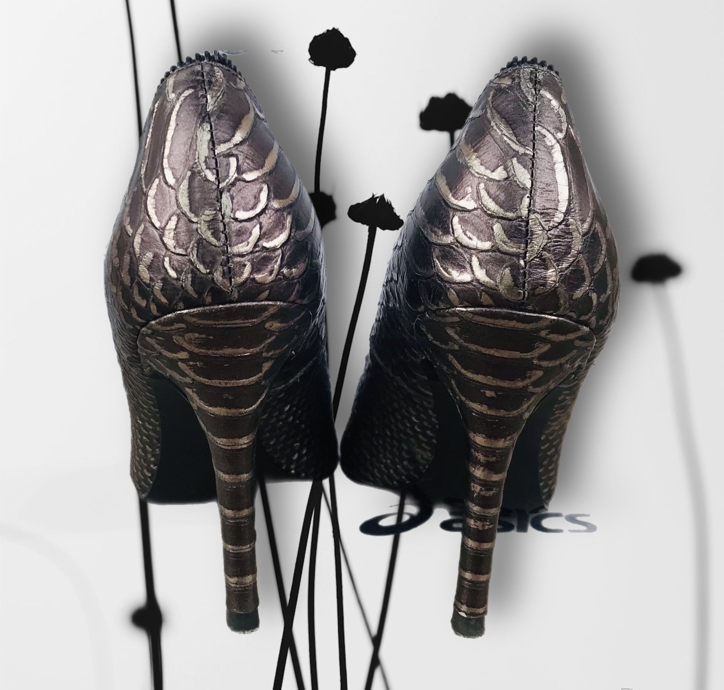Diesel Diesel D- Elisah Zip Heels Pump Toe Leather Snake python Y2K Size US 8 / IT 38 - 4 Thumbnail