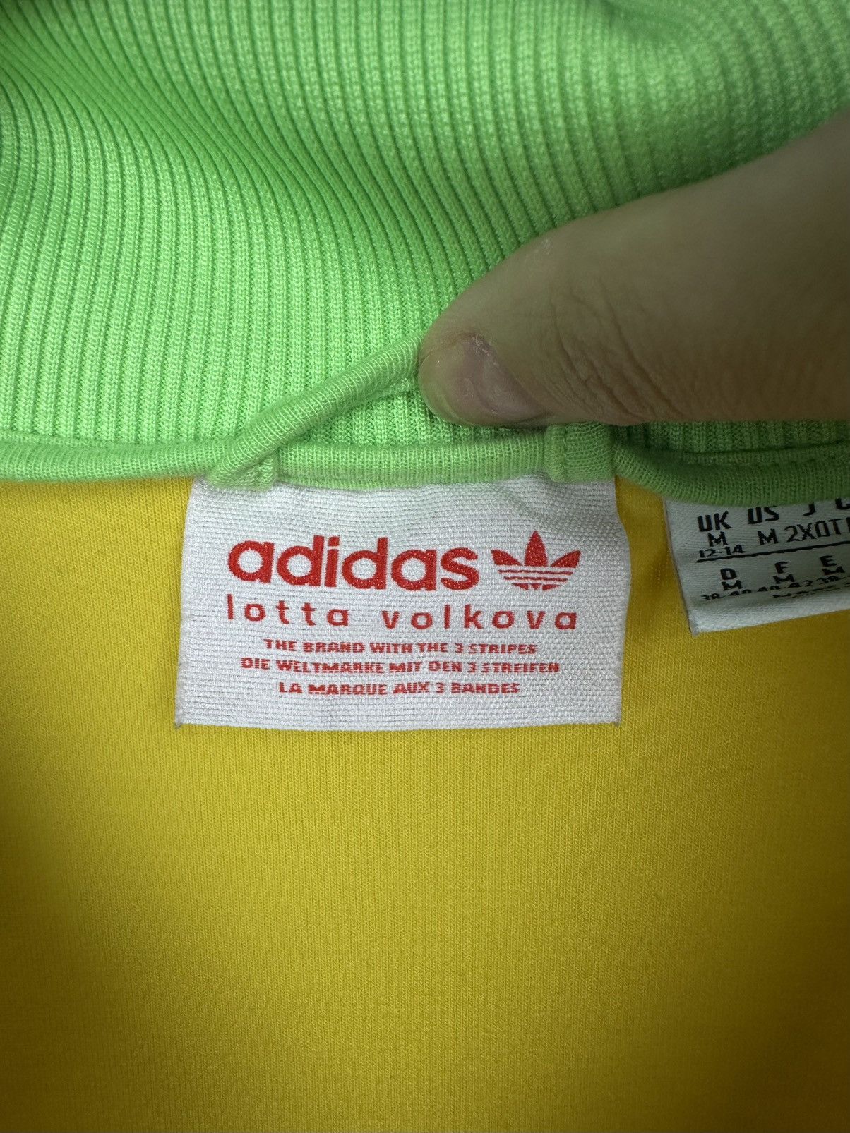 Adidas Adidas x Lotta Volkova Green Yellow Podium Track Top Jacket Size M / US 6-8 / IT 42-44 - 10 Thumbnail