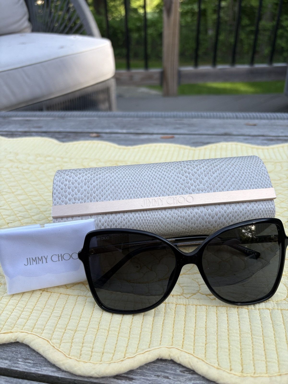Jimmy Choo Black Oversized Jimmy Choo Sunglasses Size ONE SIZE - 1 Thumbnail