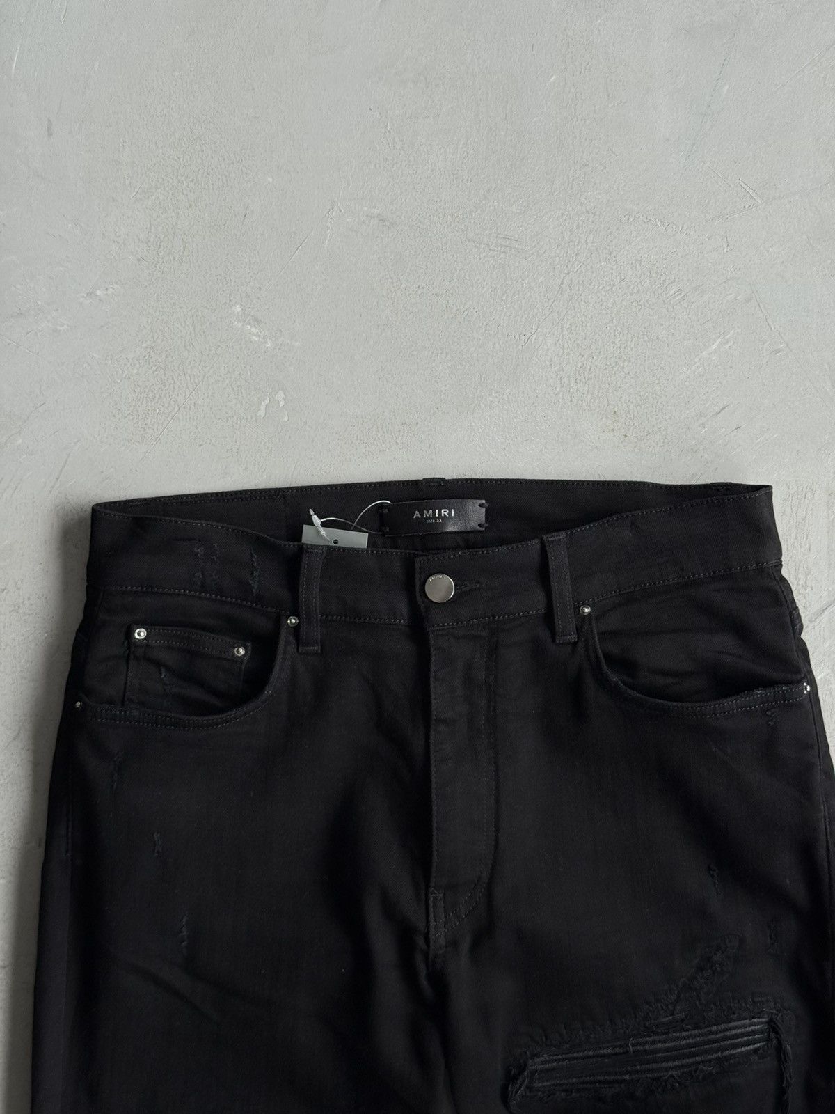 Amiri Amiri - Distressed Black Denim Slim Pant Size US 33 - 8 Thumbnail