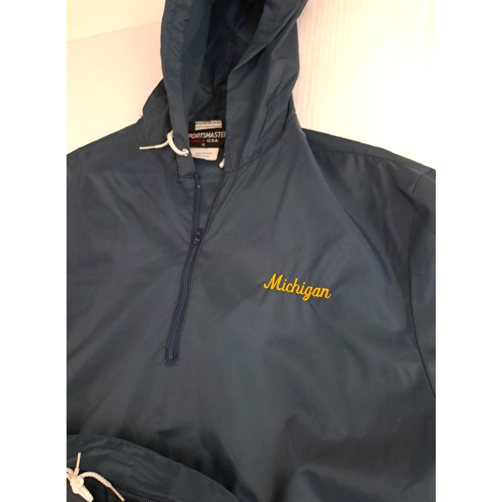 Vintage VINTAGE Michigan State XL 1/4 Zip Hooded Light USA Windbreaker&Zip Pocket Jacket Shirt? Size US XL / EU 56 / 4 - 2 Thumbnail