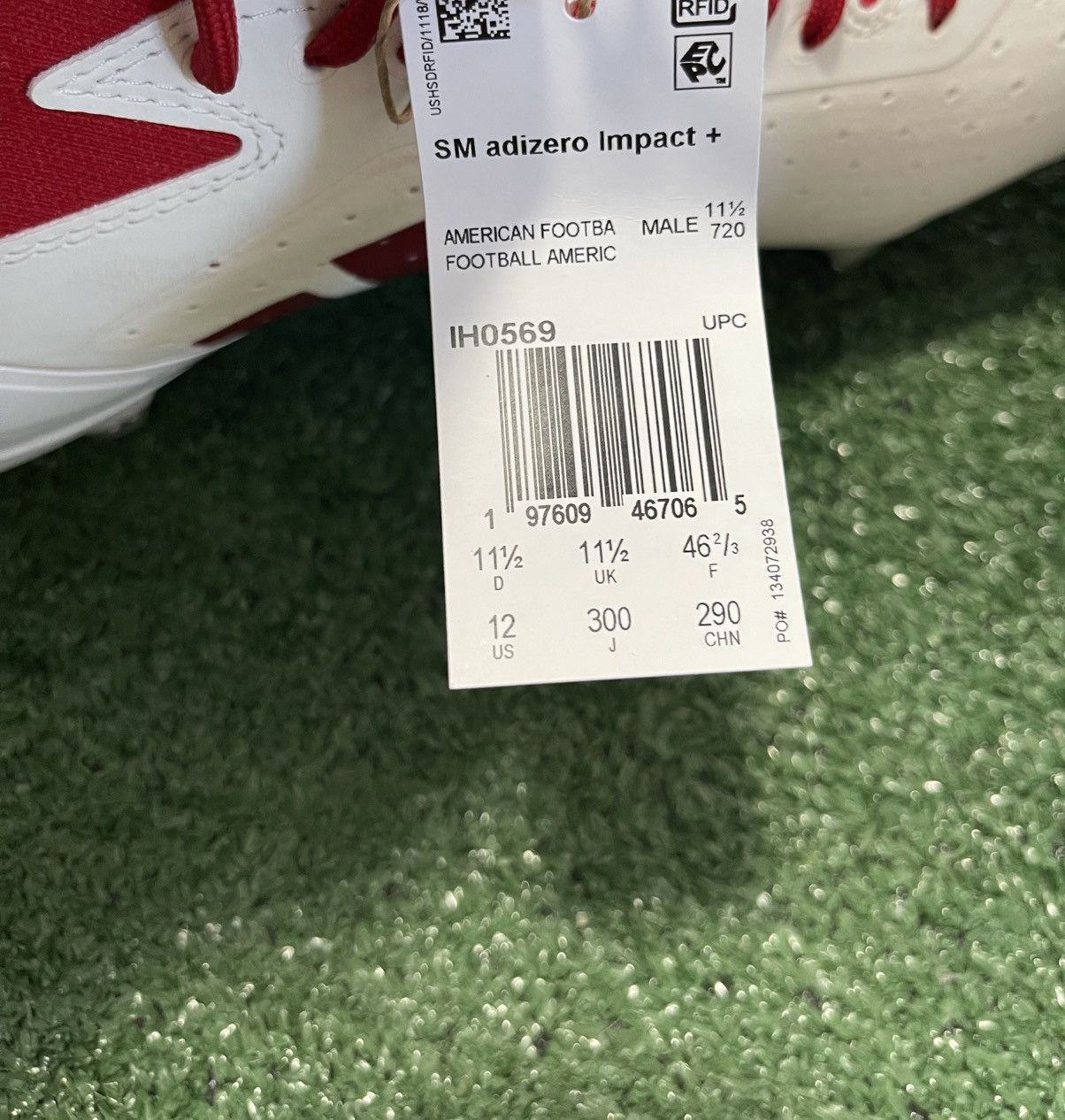 Adidas ADIDAS SM ADIZERO IMPACT+ FOOTBALL CLEATS WHITE RED IH0569 Size US 12 / EU 45 - 7 Thumbnail
