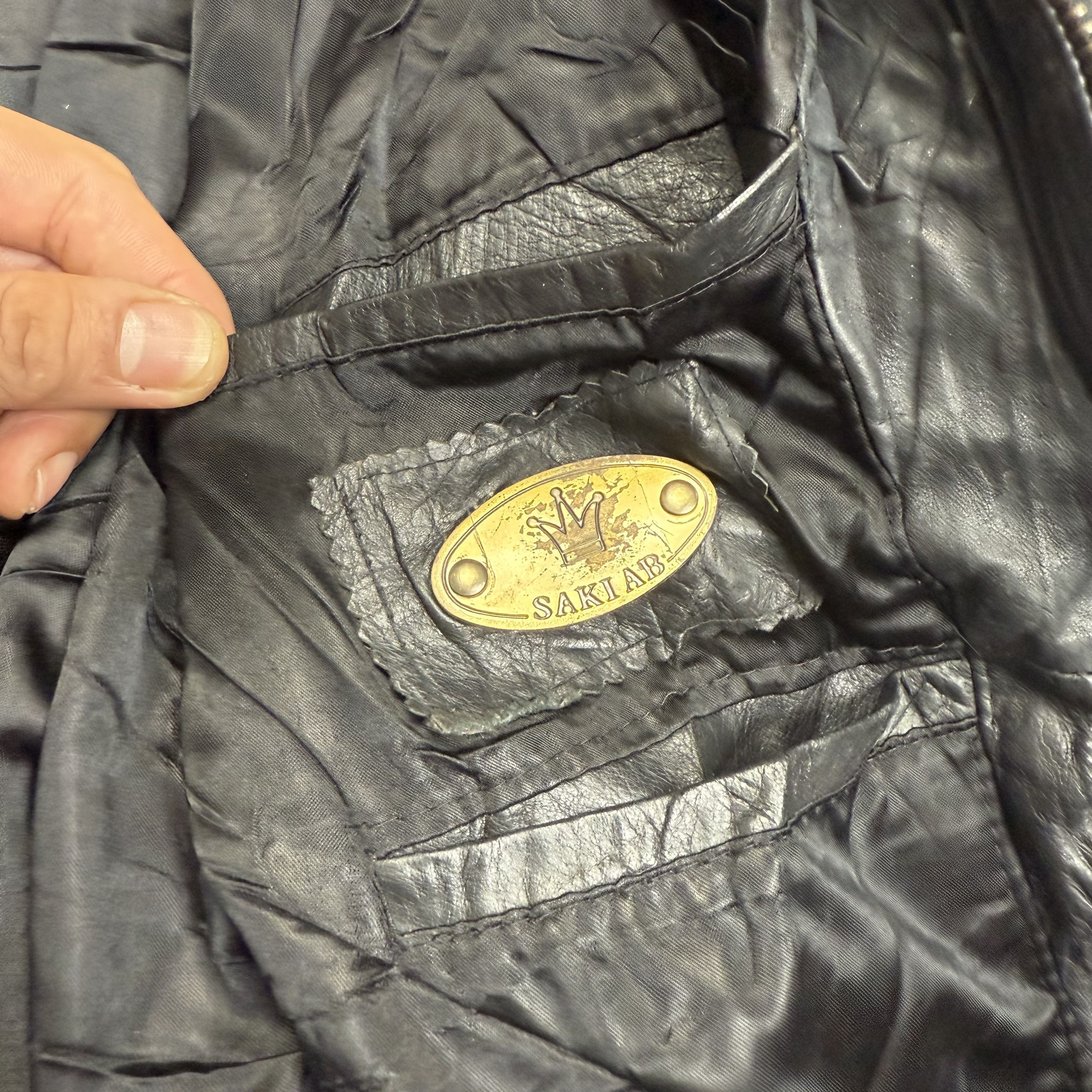 Genuine Leather Vintage SAKI AB Genuine Leather Jacket Size US M / EU 48-50 / 2 - 8 Thumbnail
