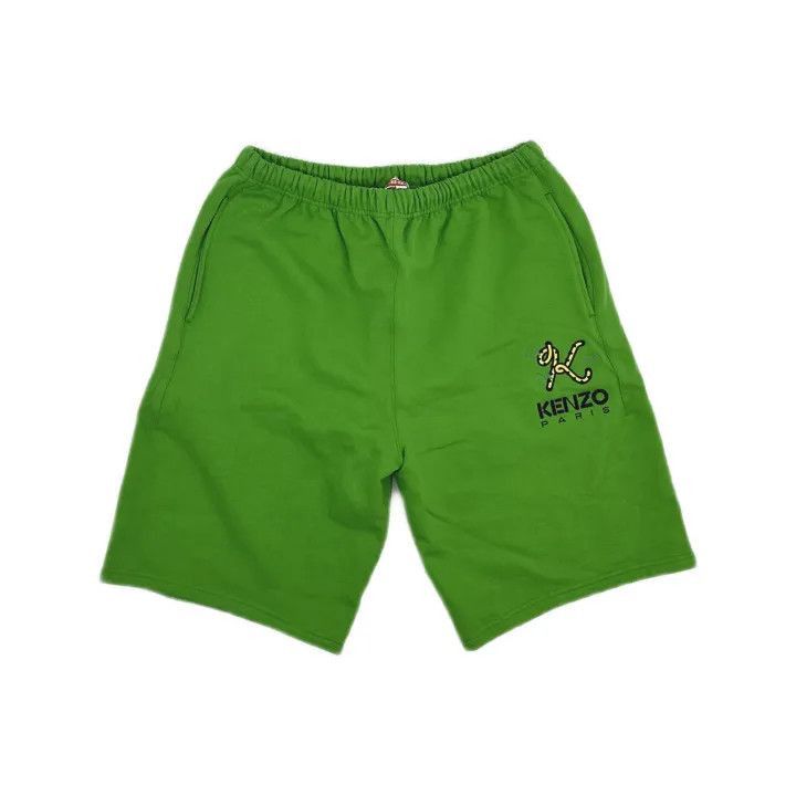 Kenzo KENZO Men's Green Logo Embroidered Shorts -2507 Size US 36 / EU 52 - 2 Thumbnail