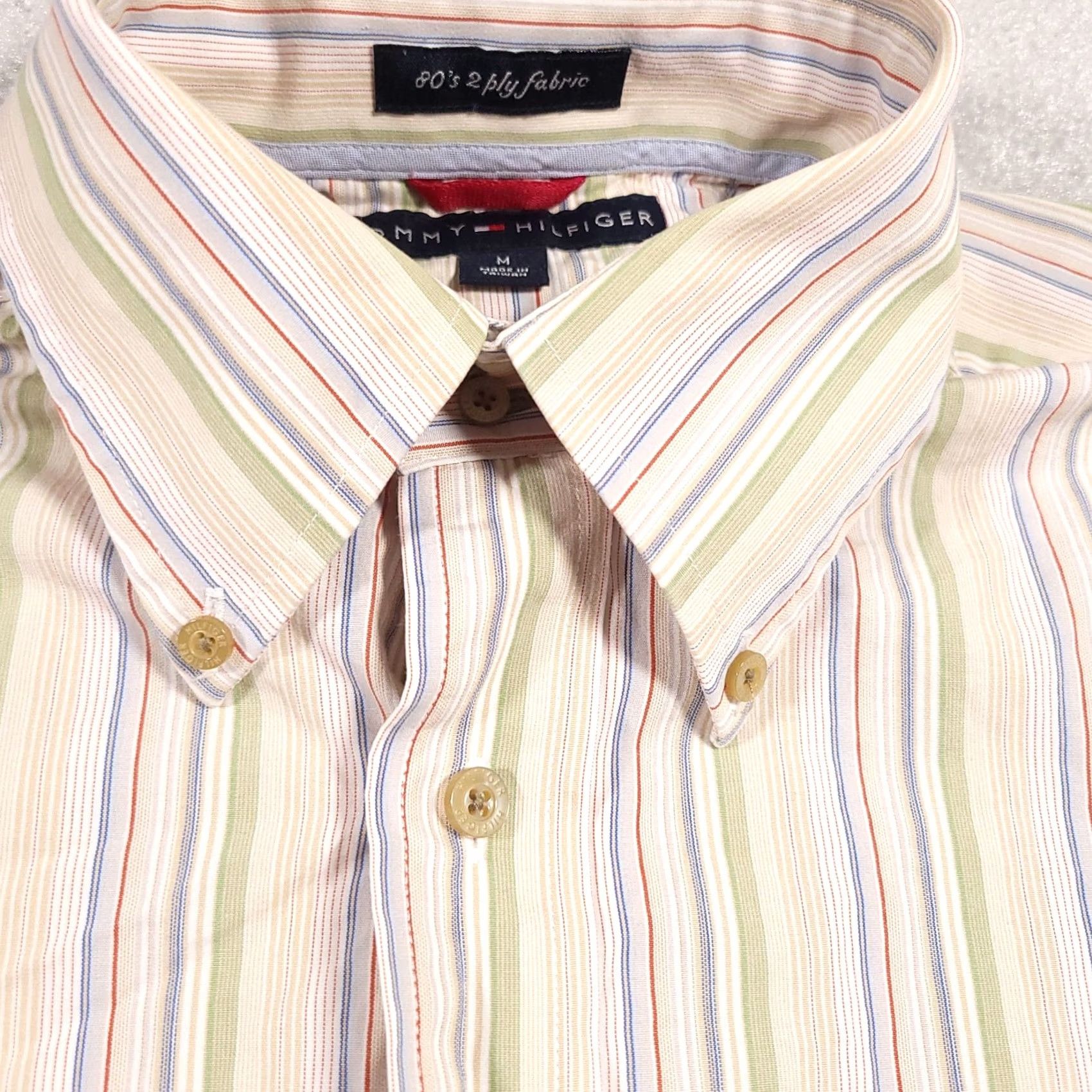 Tommy Hilfiger Tommy Hilfiger Shirt Mens Medium Striped 80s 2 Ply Long Sleeve Button-Down Pocket Multi Color Size US M / EU 48-50 / 2 - 4 Thumbnail