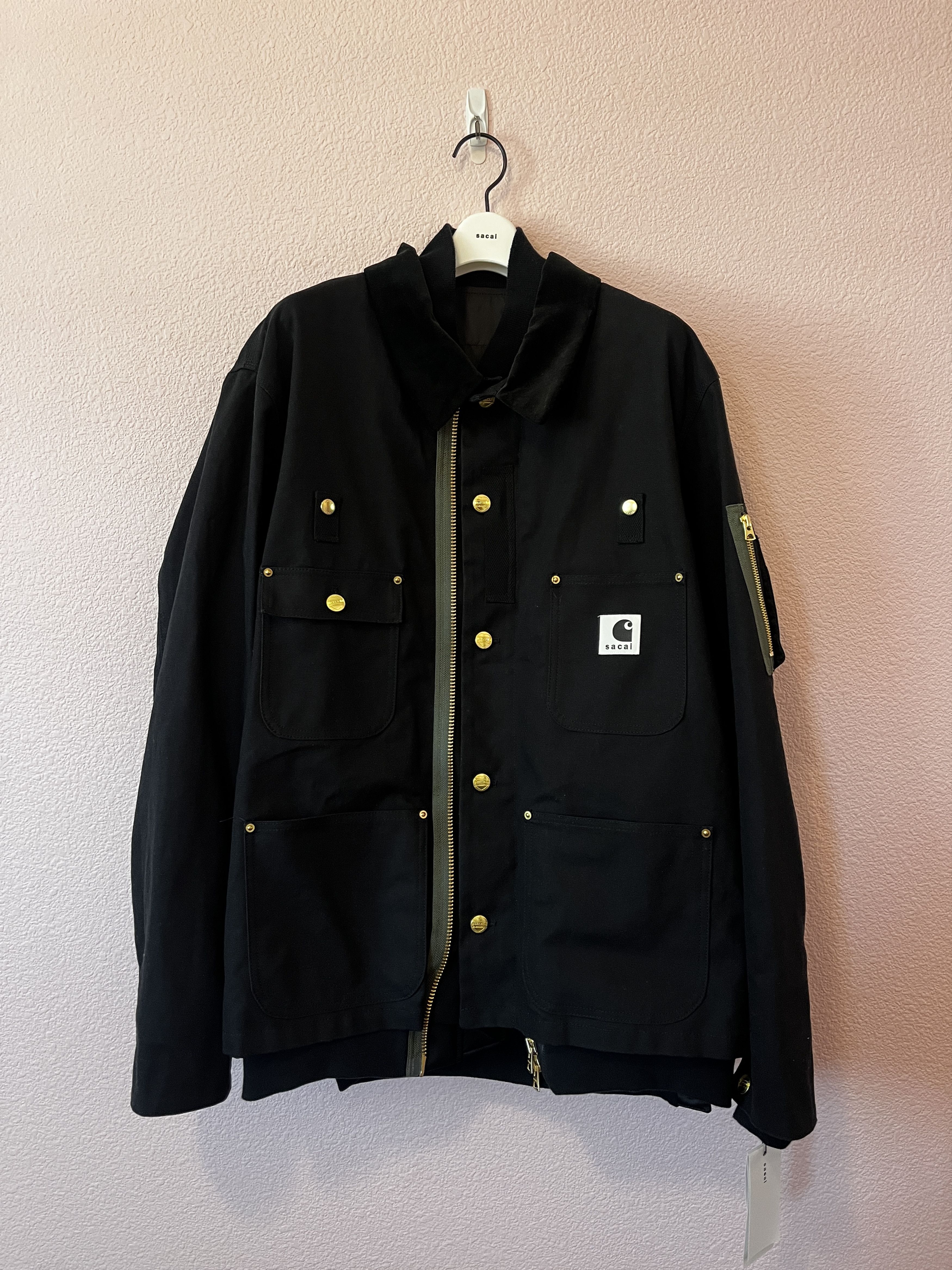 image of Carhartt Wip Canvas X Ma-1 Jacket Michigan Size 4 in Black, Men's