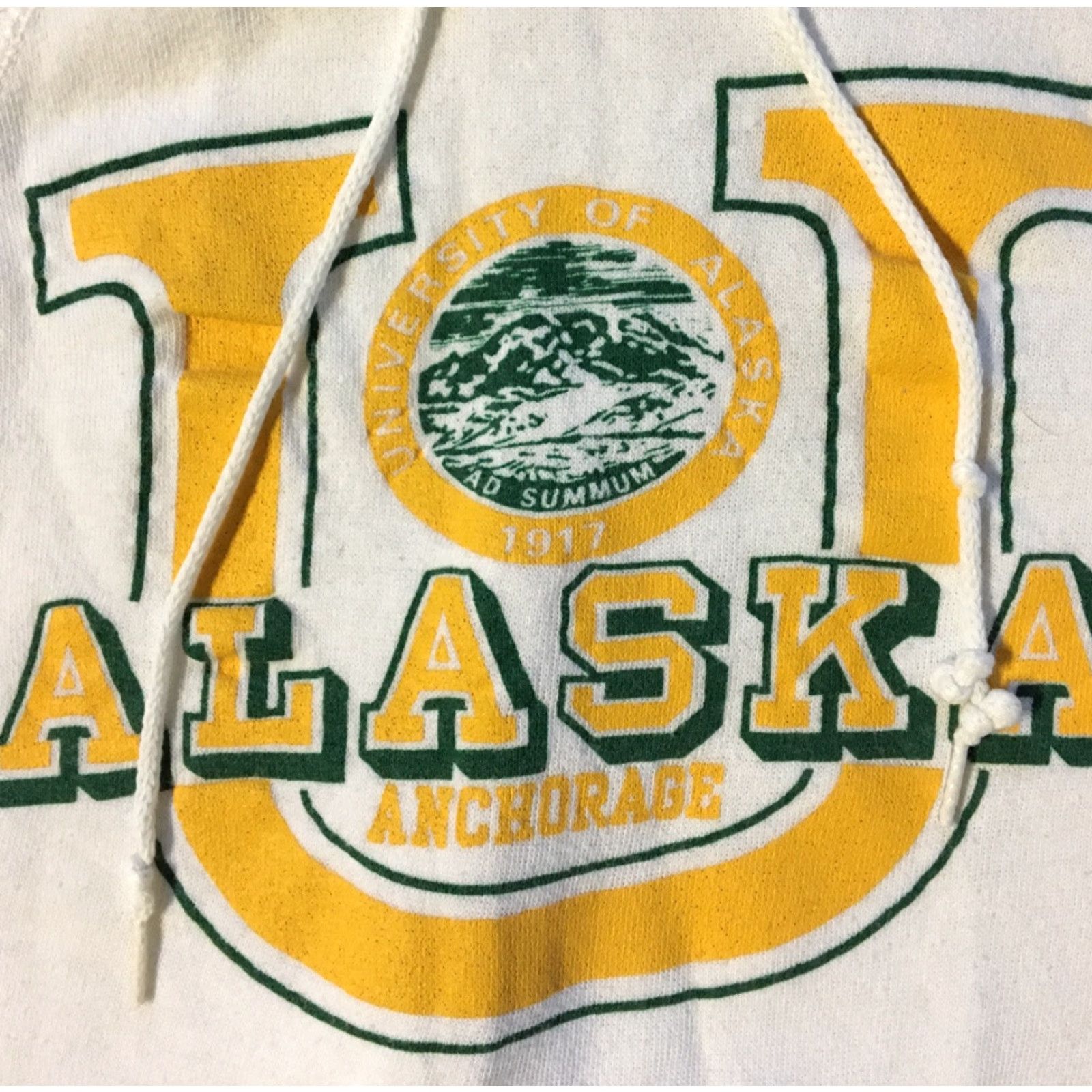 Velva Sheen VINTAGE Velva Sheen University Alaska Hoodie Sweatshirt S White 70s 80s Grunge Sports Track Football Basketball 90s Retro School University Mens Mens Size US S / EU 44-46 / 1 - 2 Thumbnail