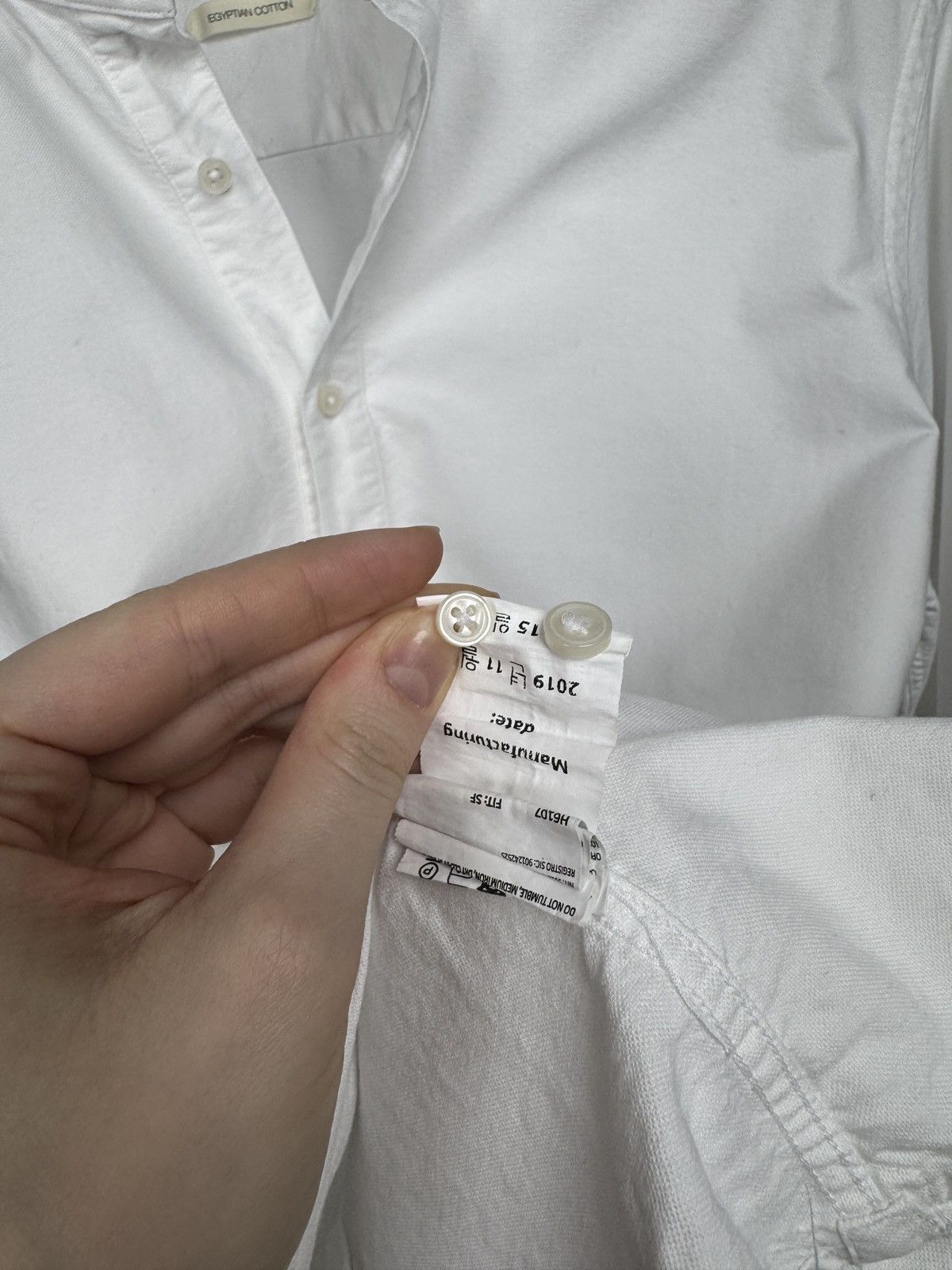 Suitsupply Suitsupply white half button collarless slim fit shirt Size US M / EU 48-50 / 2 - 13 Thumbnail