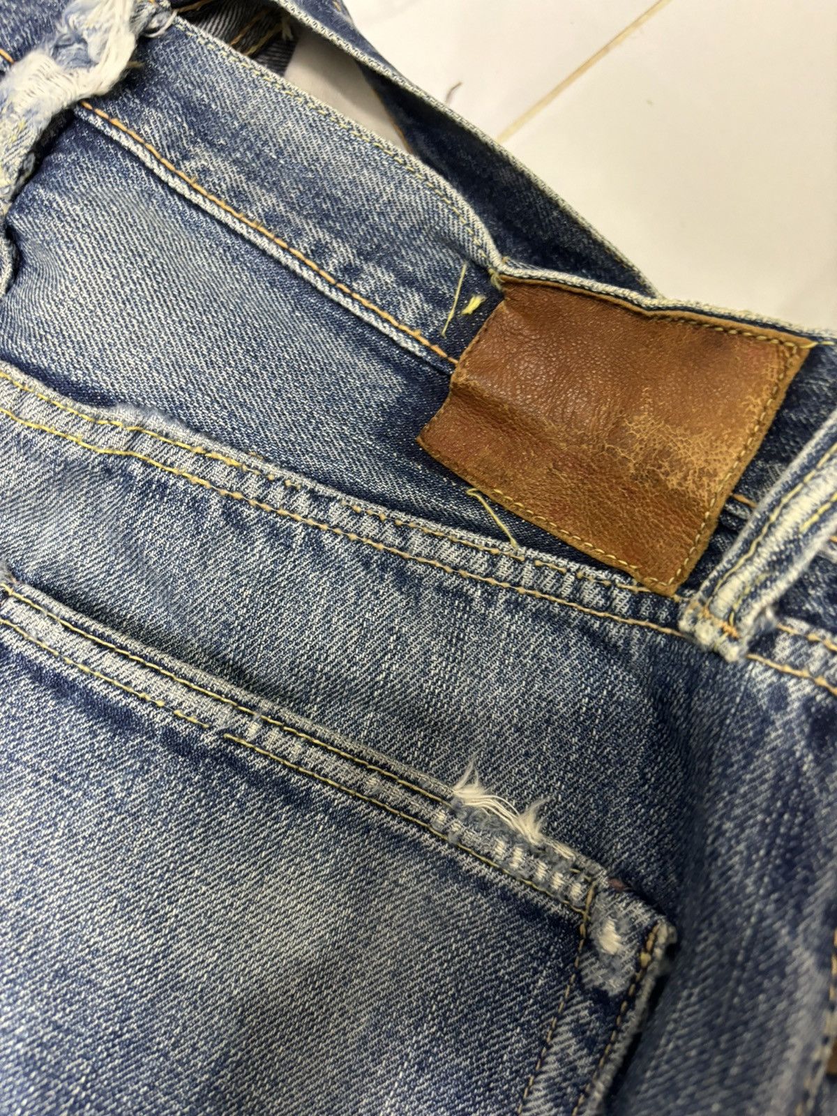 Japanese Brand 🔥1999@JAPANESE BAGGY SELVEDGE DISTRESSED DENIM JEANS Size US 30 / EU 46 - 11 Thumbnail