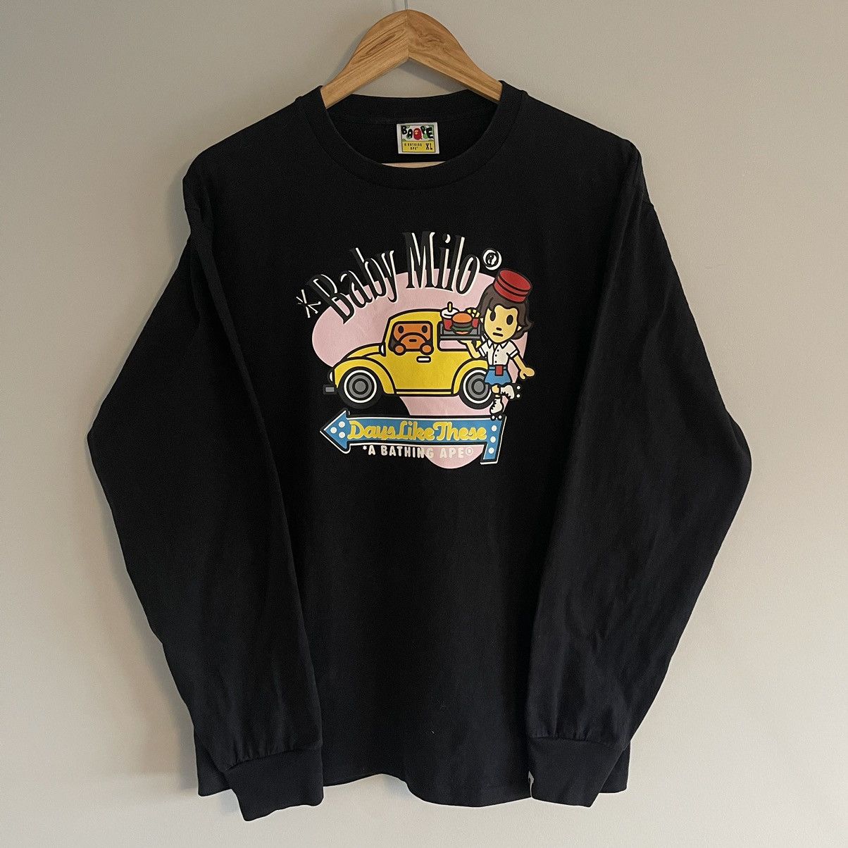 Bape OG Bape Baby Milo Carhop Diner Days Like These Long Sleeve Size US XL / EU 56 / 4 - 1 Thumbnail