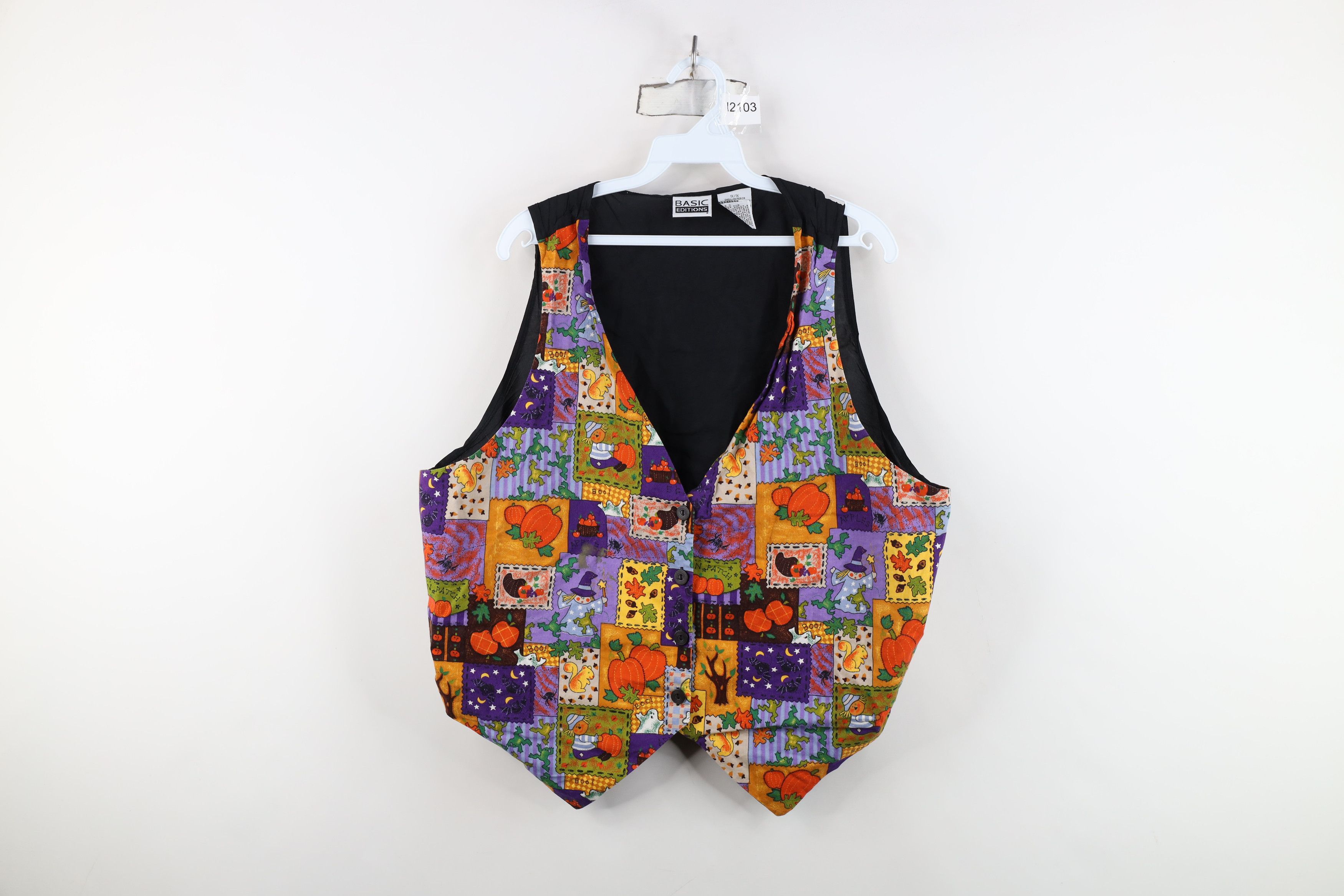 Vintage Vintage 90s Streetwear Fall Tie Back Button Vest Jacket Size XL / US 12-14 / IT 48-50 - 1 Thumbnail