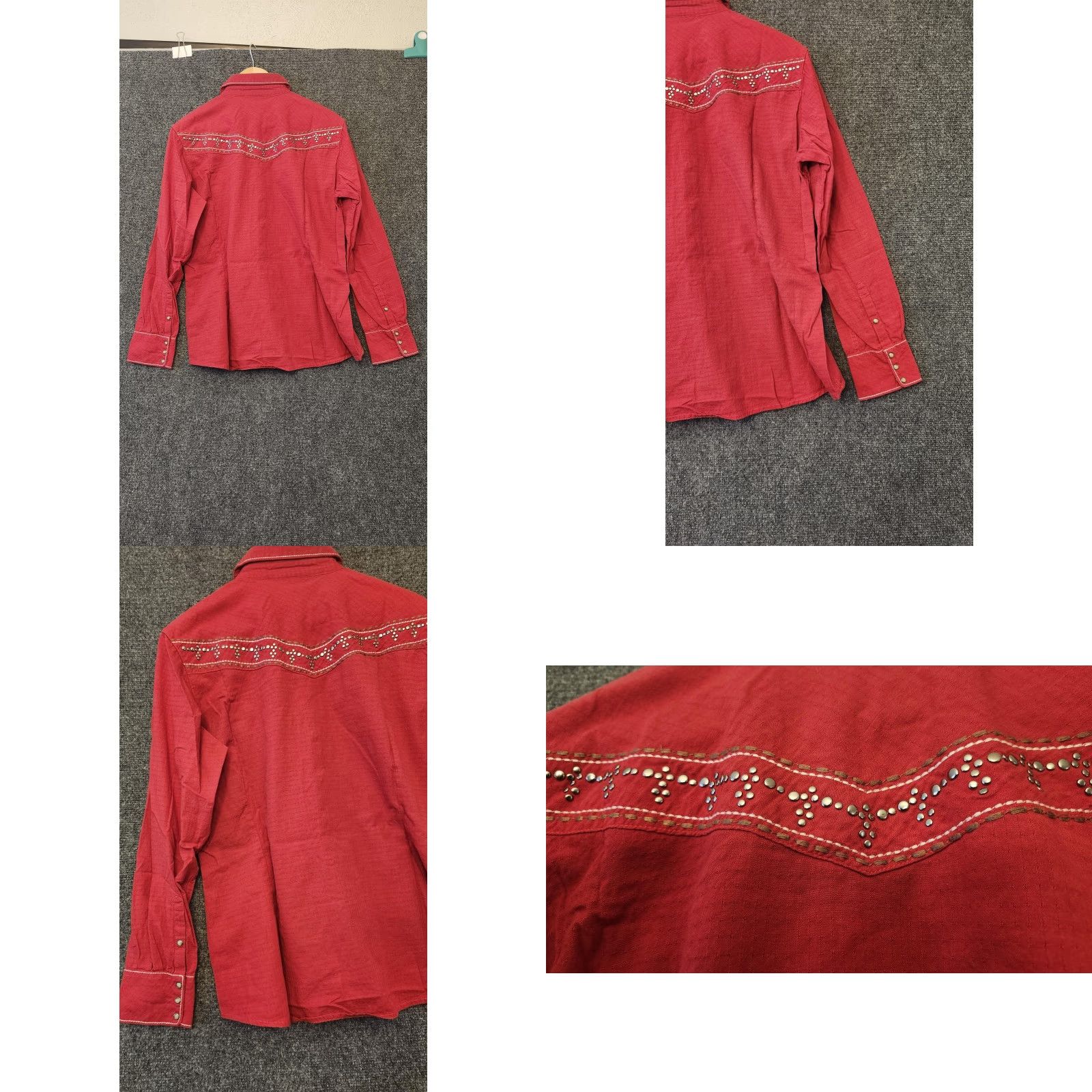Ariat Ariat Shirt Womens XL Red Western Snap Button Studded Fitted Long Sleeve Top Size XL / US 12-14 / IT 48-50 - 9 Thumbnail