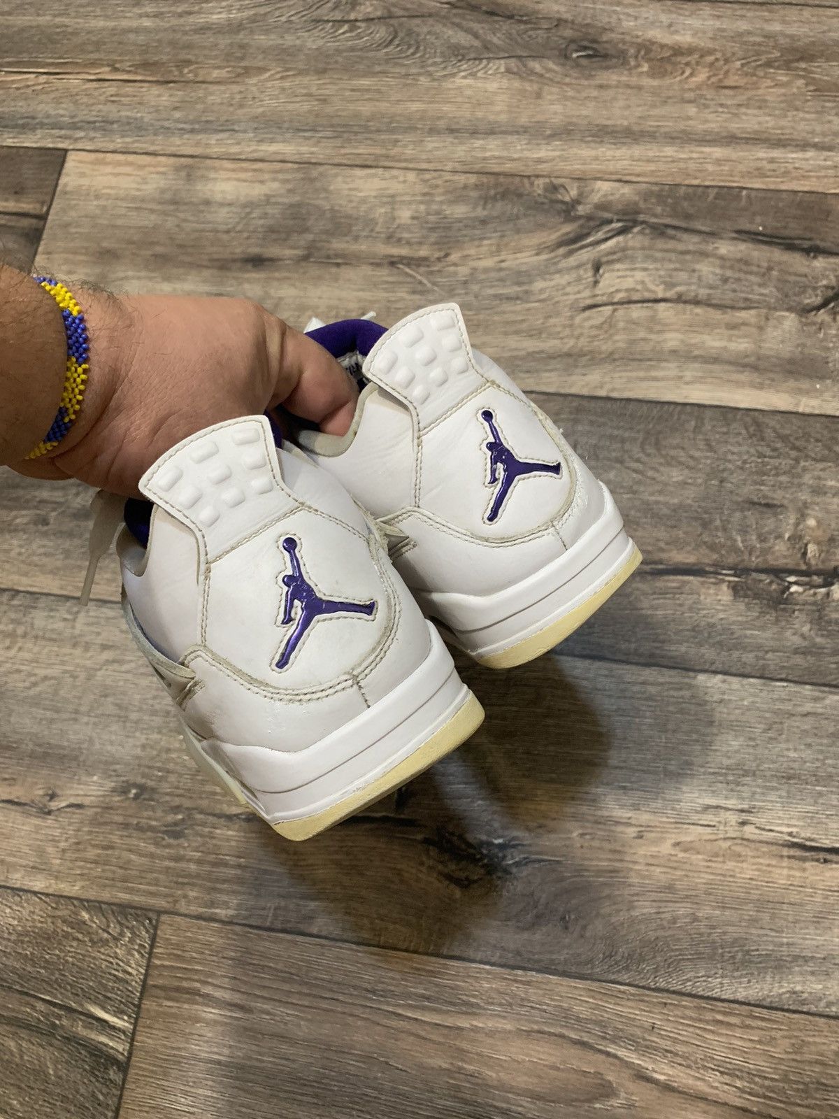 Jordan Brand × Nike Nike Air Jordan 4 Retro Purple Metallic White Size US10 Size US 10 / EU 43 - 6 Thumbnail