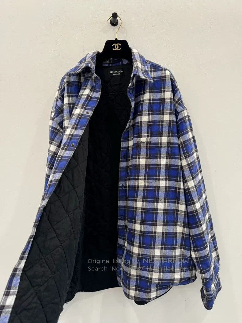 Balenciaga Balenciaga size 37 Blue Plaid Designer Shirt Cotton Jacket Size US XXS / EU 40 - 4 Thumbnail