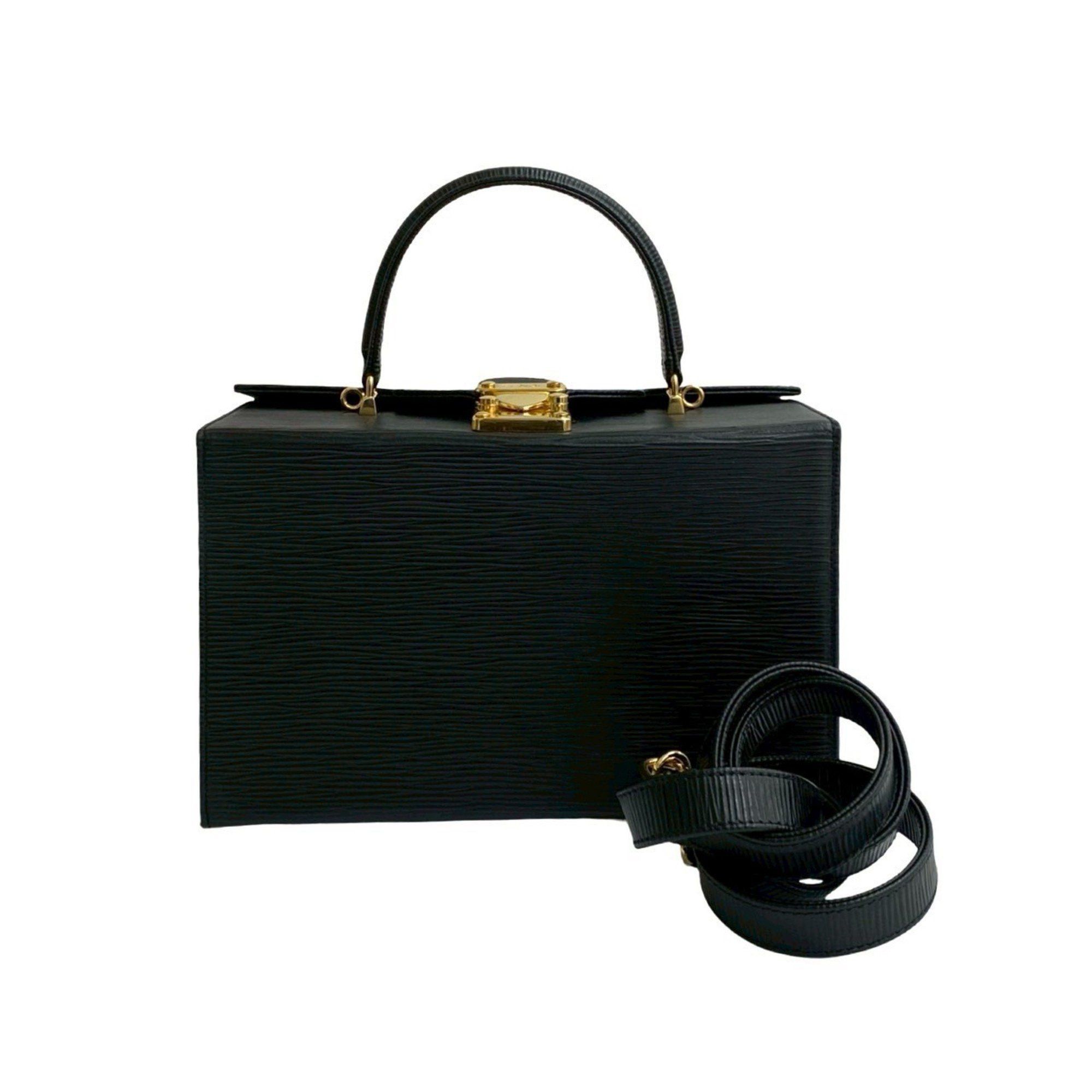 FENDI Logo Hardware Epi Leather Genuine 2-Way Handbag/Shoulder Bag Black 40769
