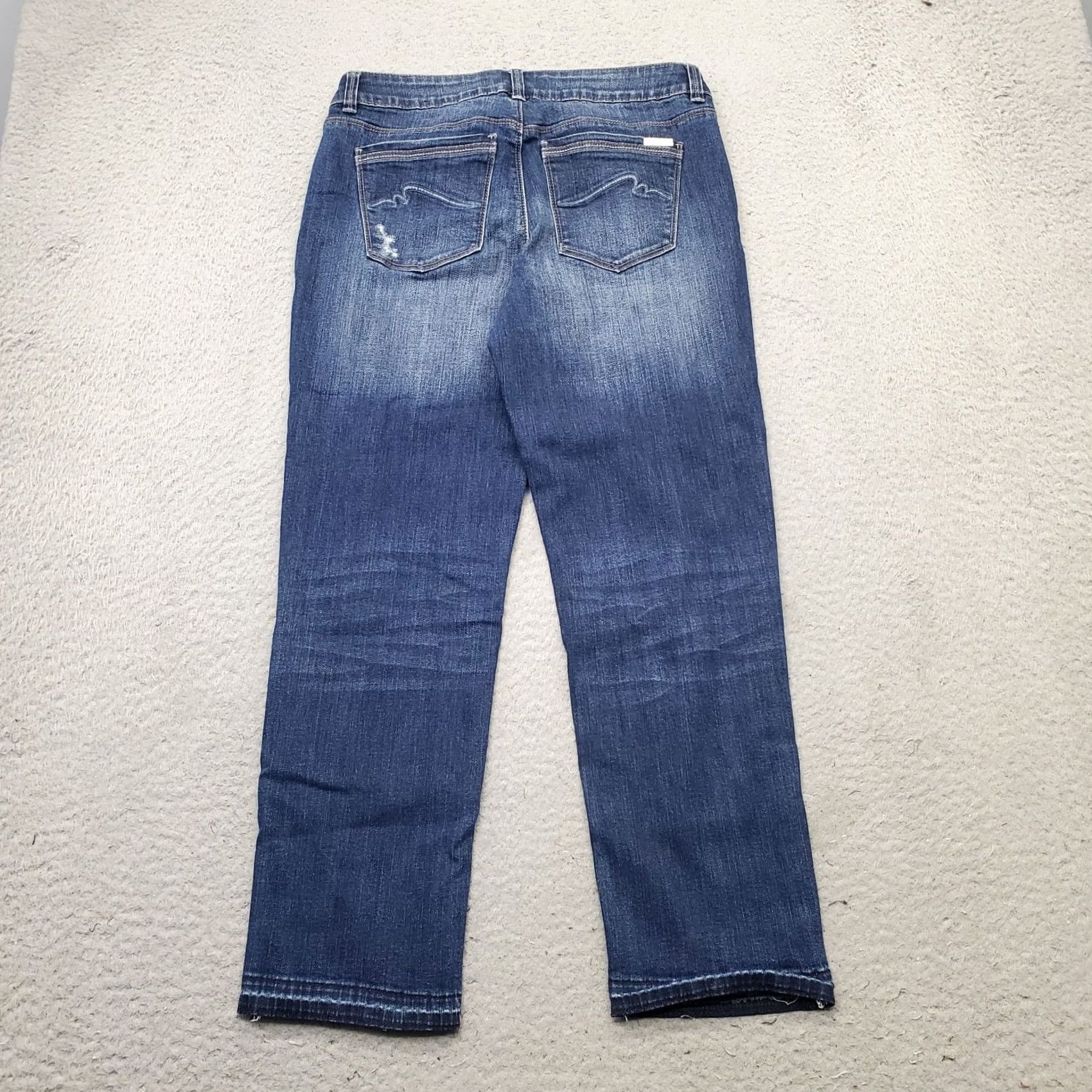White House Black Market White House Black Market Jeans Women 2 Blue Denim Stretch Slim Crop Straight Leg Size 26" / US 2 / IT 38 - 2 Thumbnail