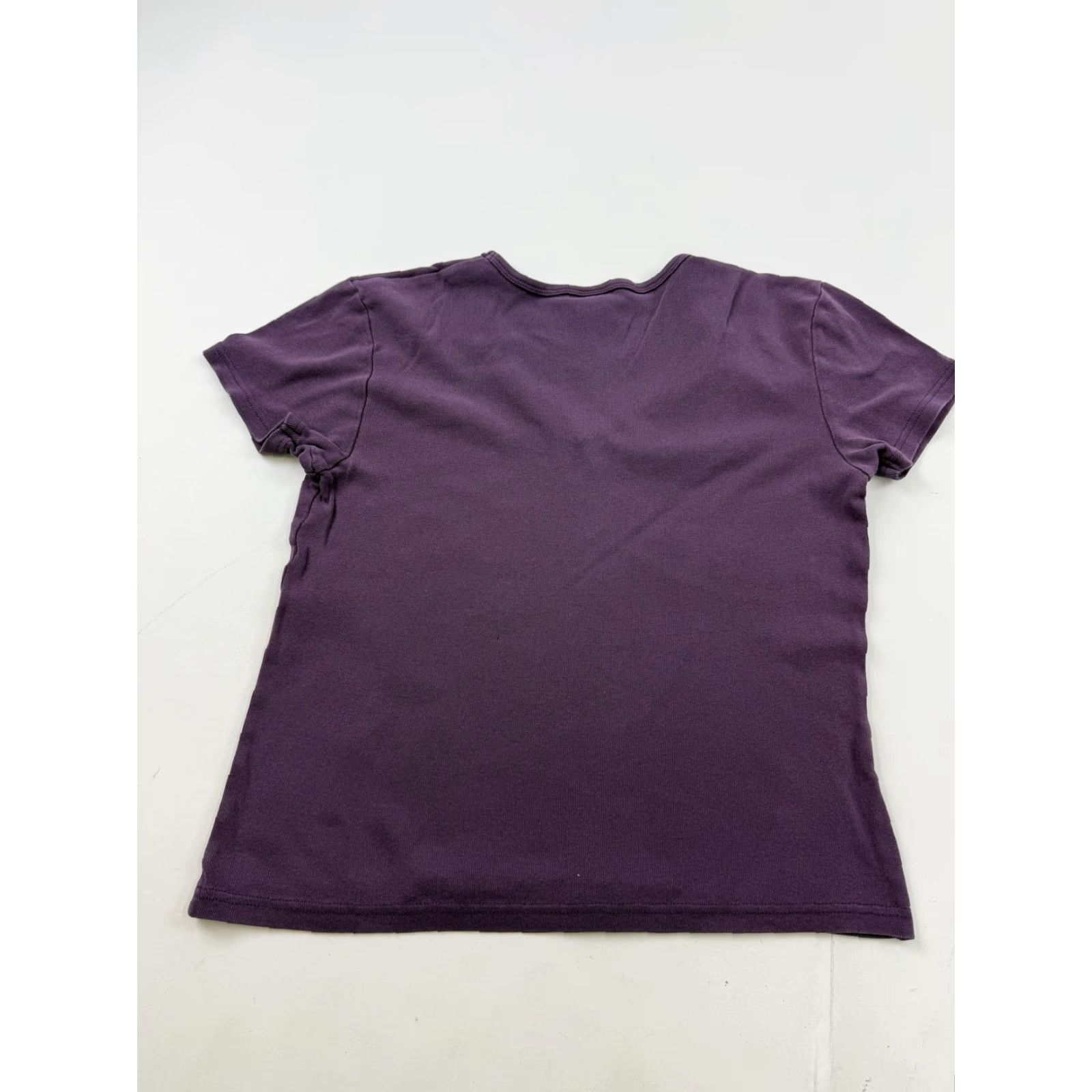 Gap VINTAGE Gap Shirt Womens Large Purple V Neck Short Sleeve Cotton Tee Top Size L / US 10 / IT 46 - 7 Thumbnail