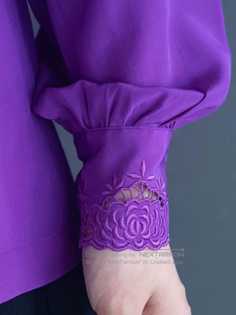Comme des Garcons Comme Des Garcons Early hand-embroidered purple silk shirt Size M / US 6-8 / IT 42-44 - 6 Thumbnail
