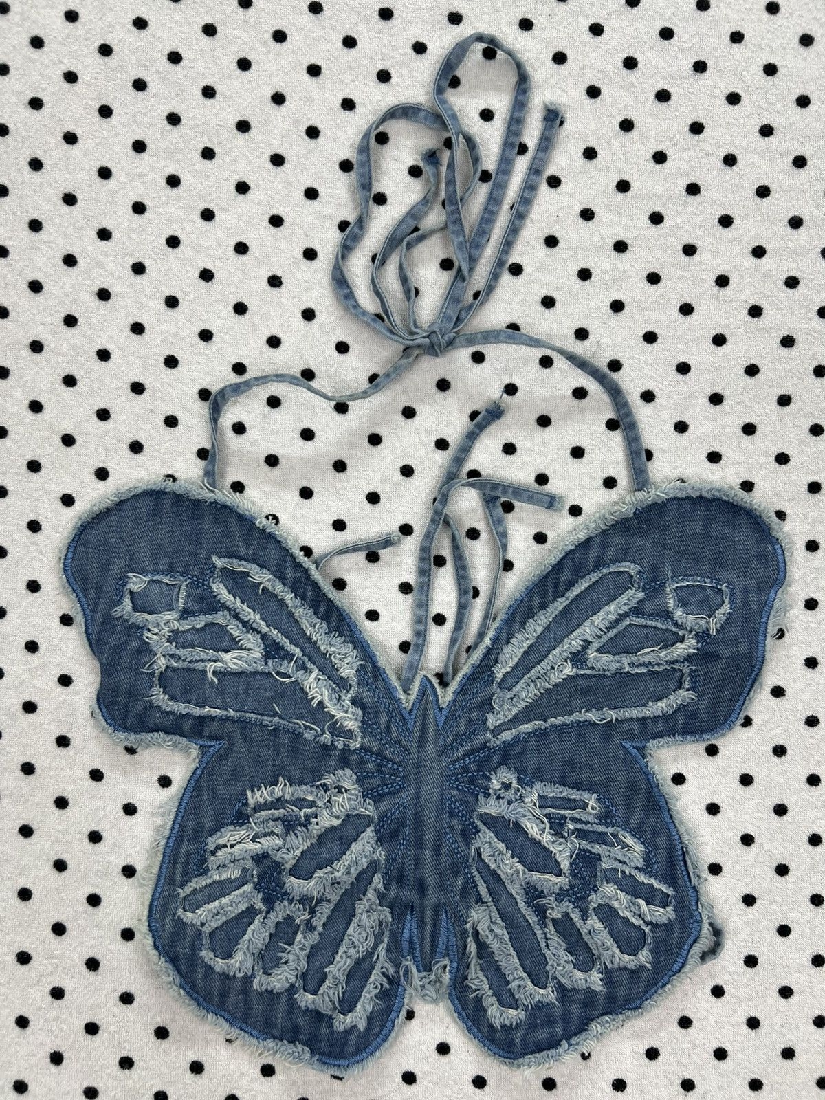 Japanese Brand Dazy Butterfly Denim Halter Top Size S / US 4 / IT 40 - 3 Thumbnail