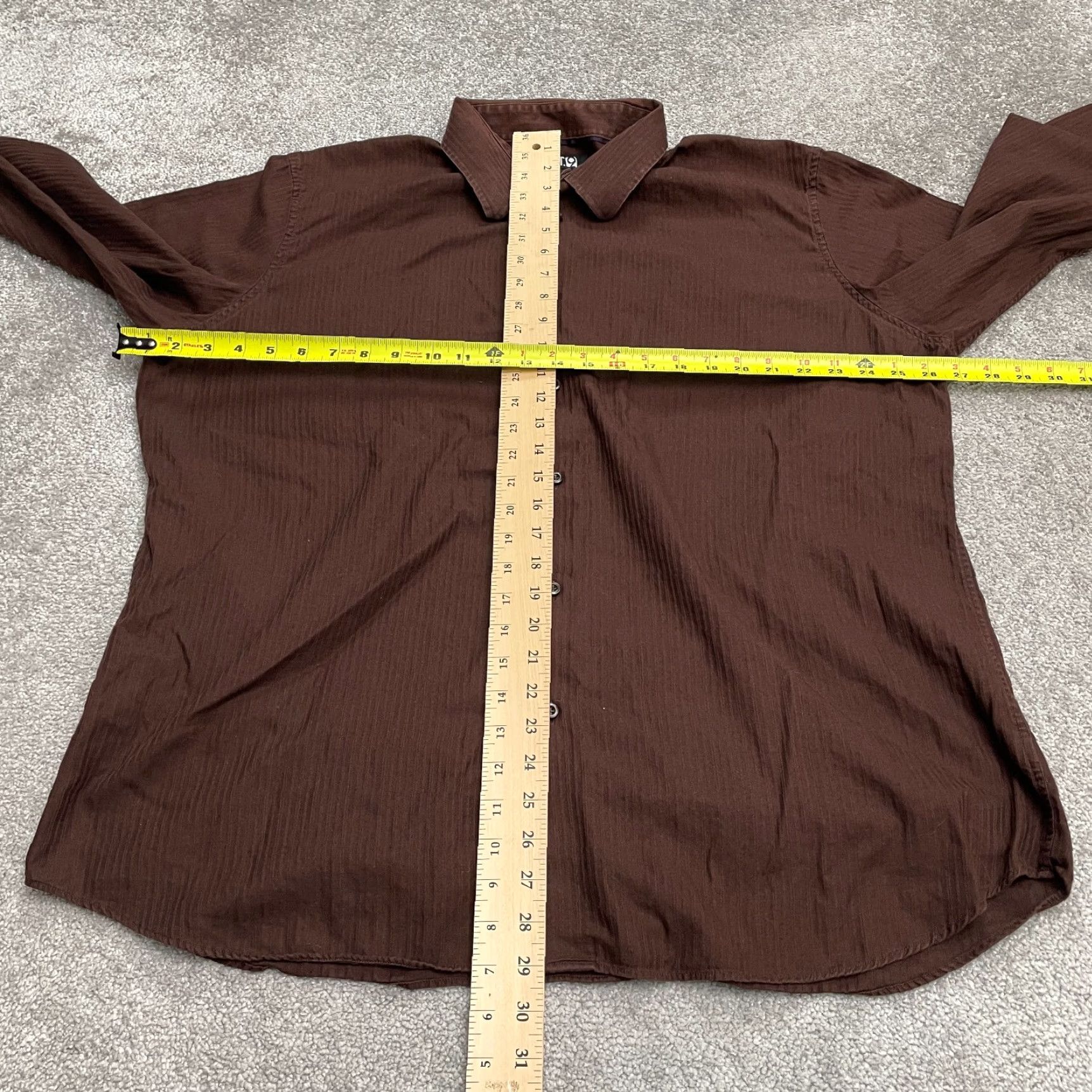 Apt. 9 Apt. 9 Shirt Mens 2XL Brown Long Sleeve Button-Down 100% Cotton Workwear Casual Size US XXL / EU 58 / 5 - 7 Thumbnail