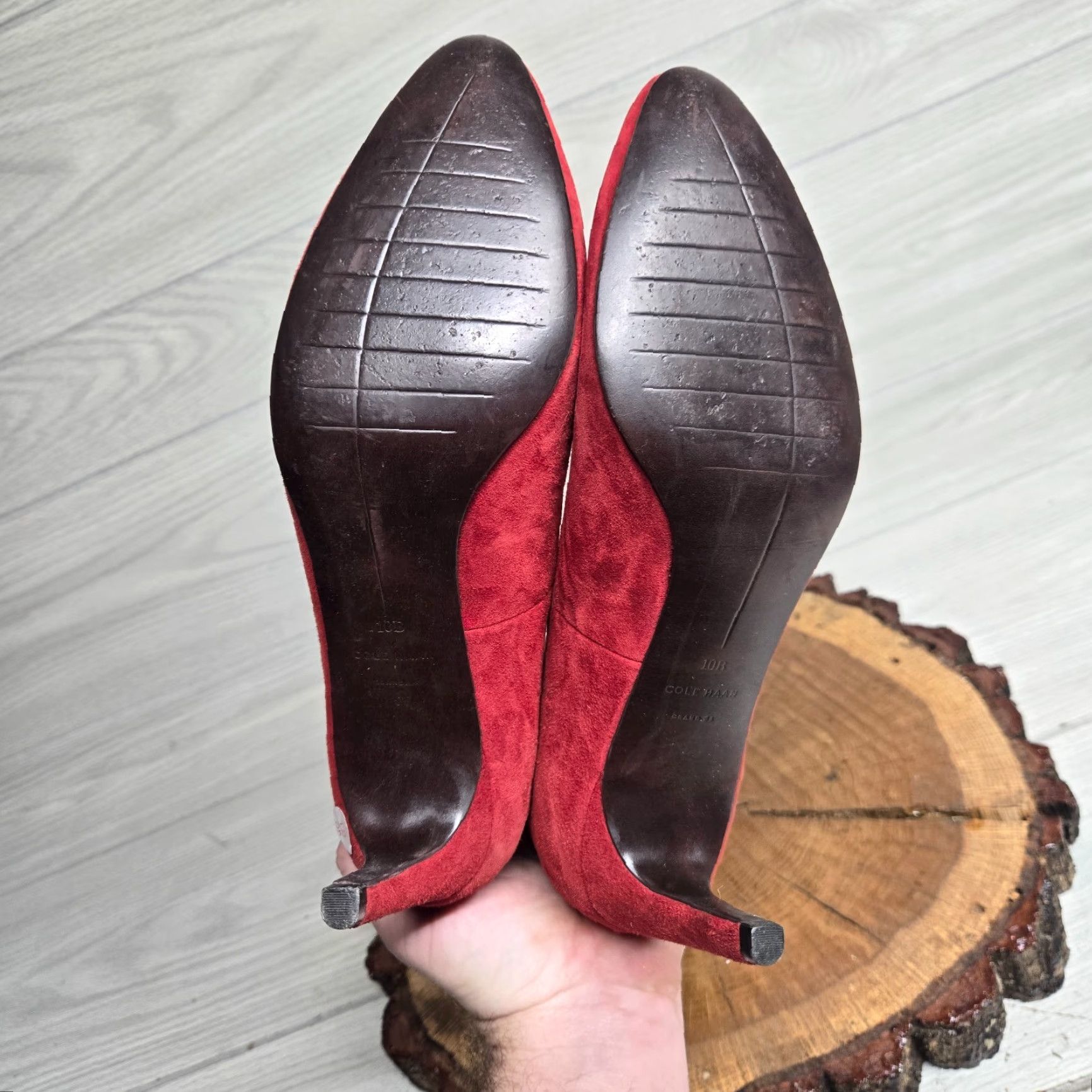 Cole Haan Cole Haan Pumps Women's Burgundy Suede Leather Round Toe Adult 10B Shoes Casual Leather Lining Women 10 Burgundy Suede Leather Pumps Size US 10 / IT 40 - 6 Thumbnail