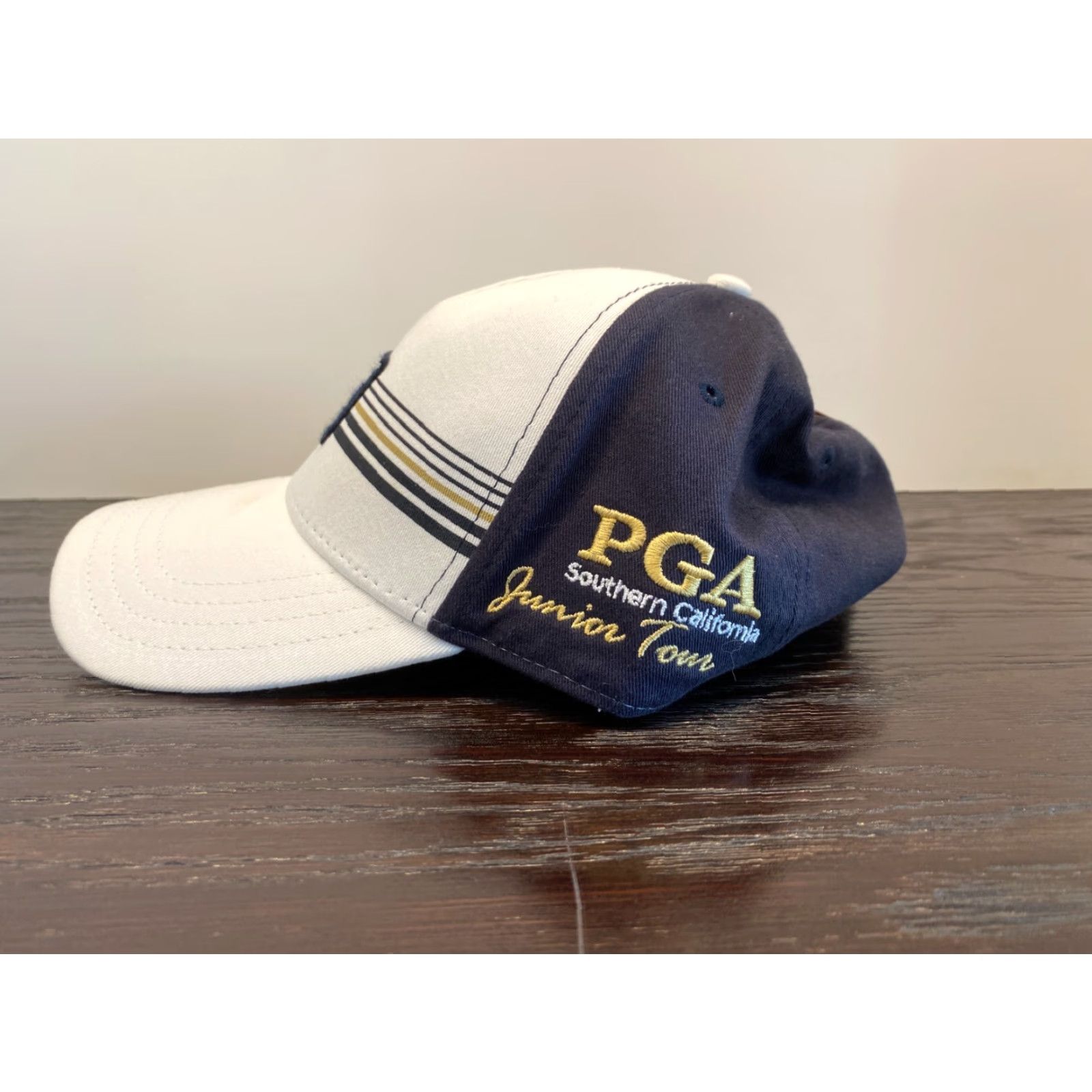 Vintage VINTAGE California PGA Golf Hat Adult One Size White Stripe Adjustable Snapback Men's Size ONE SIZE - 4 Thumbnail