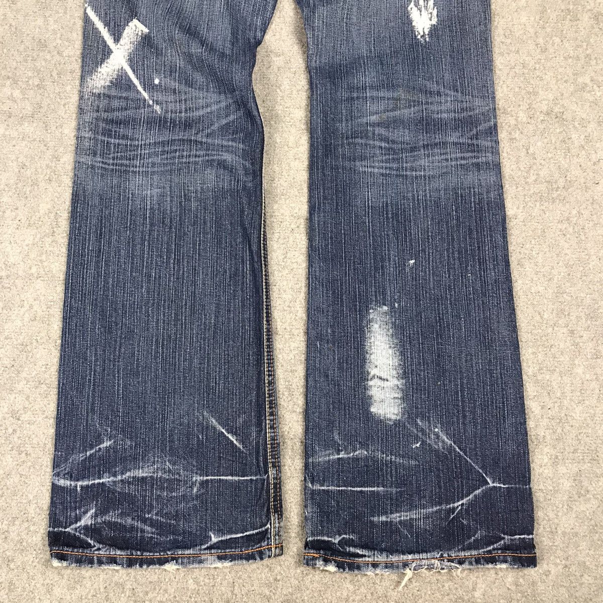 Beauty Beast × Japanese Brand FLARE LIBERTO XXX DENIM DESIGN ACID DISTRESSED BOOTCUT JEANS Size US 30 / EU 46 - 8 Thumbnail