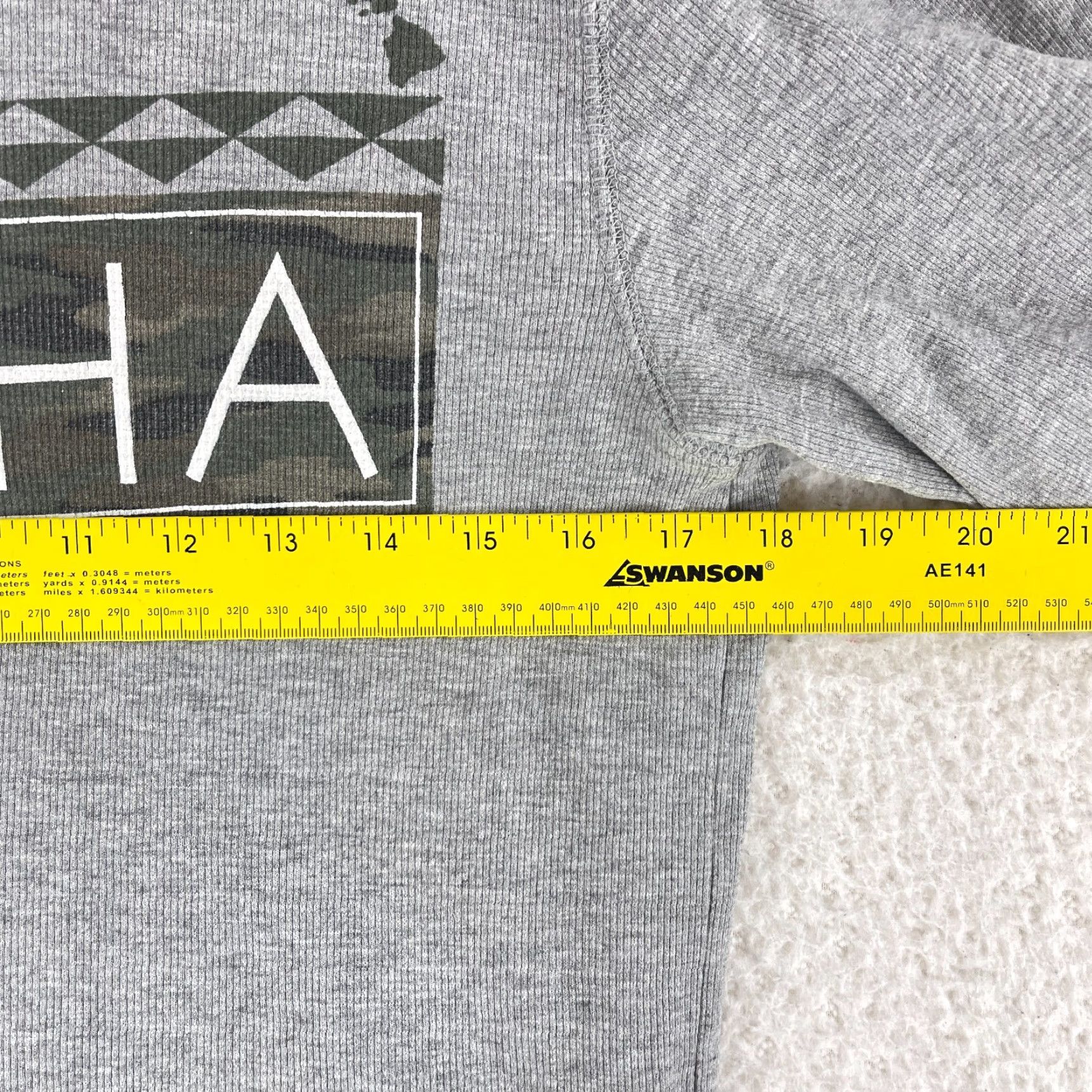 ALOHAS Da Hui Gray Thermal Aloha Print Long Sleeve Shirt Mens Large Pullover Crew Neck Casual Vintage? Size US L / EU 52-54 / 3 - 6 Thumbnail