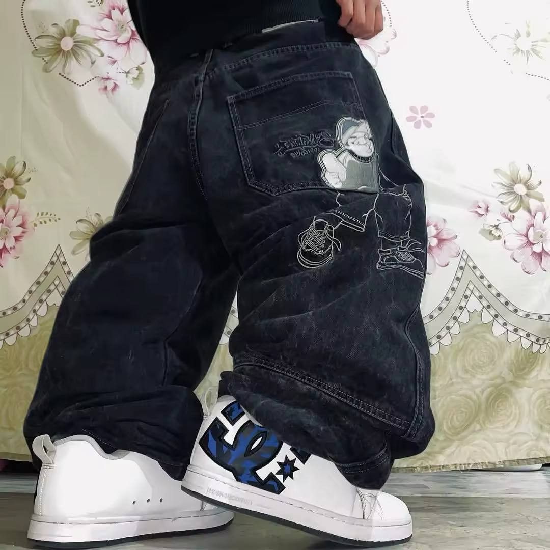 Japanese Brand × Vintage Embroidered wide leg jeans ( unisex ) Size US 36 / EU 52 - 2 Thumbnail