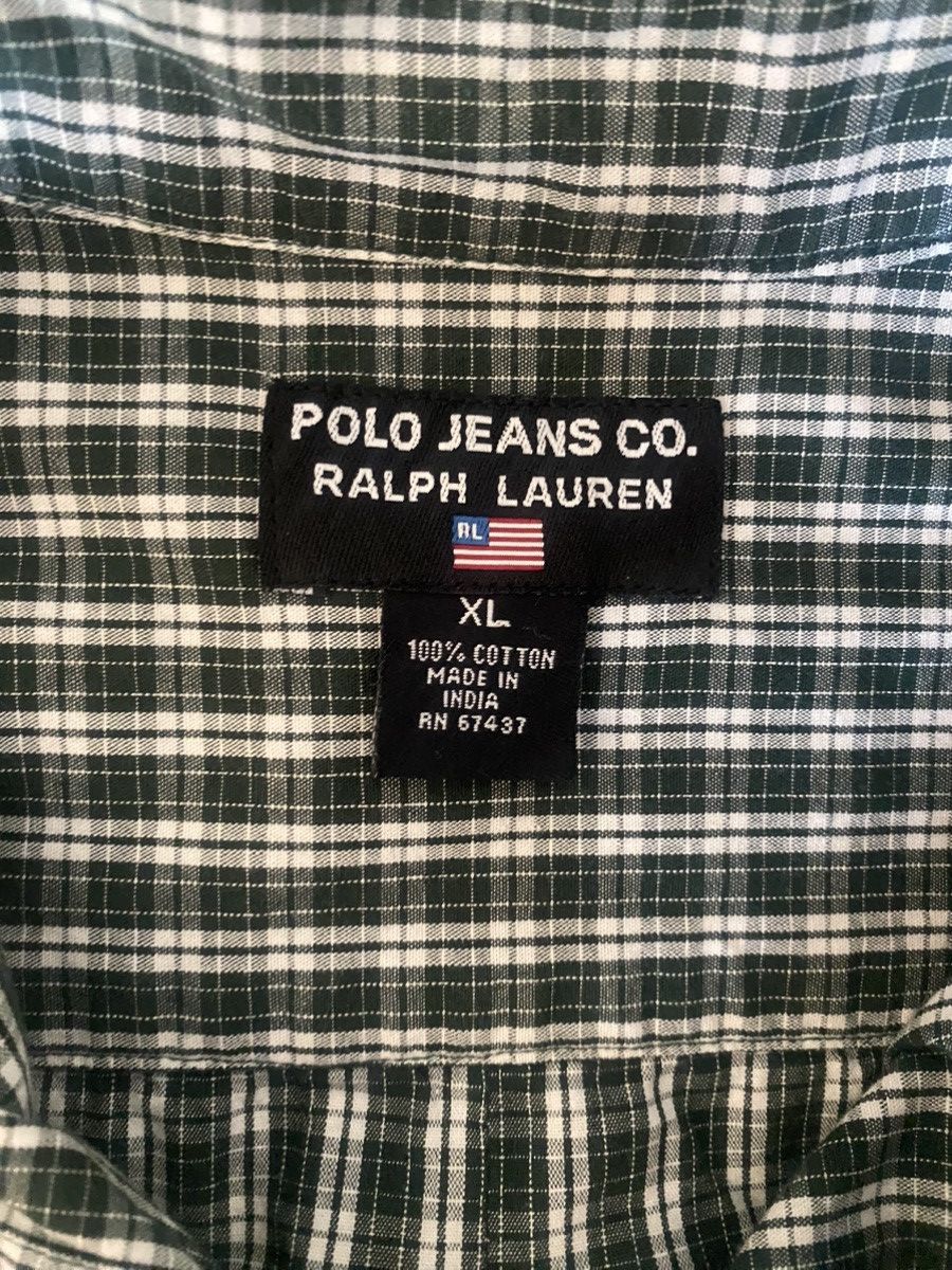 Polo Ralph Lauren Polo Jeans Co. Green White Plaid Button Up Size US XL / EU 56 / 4 - 6 Thumbnail