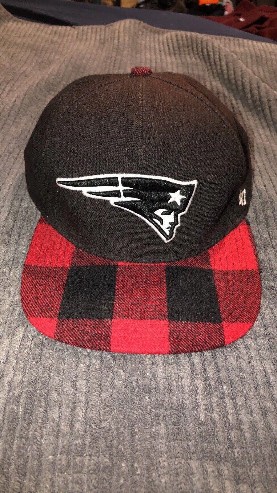 47 Brand Patriots 47 Snap Button NFL Red Black Plaid Flannel OSFA Hat Size ONE SIZE - 1 Thumbnail