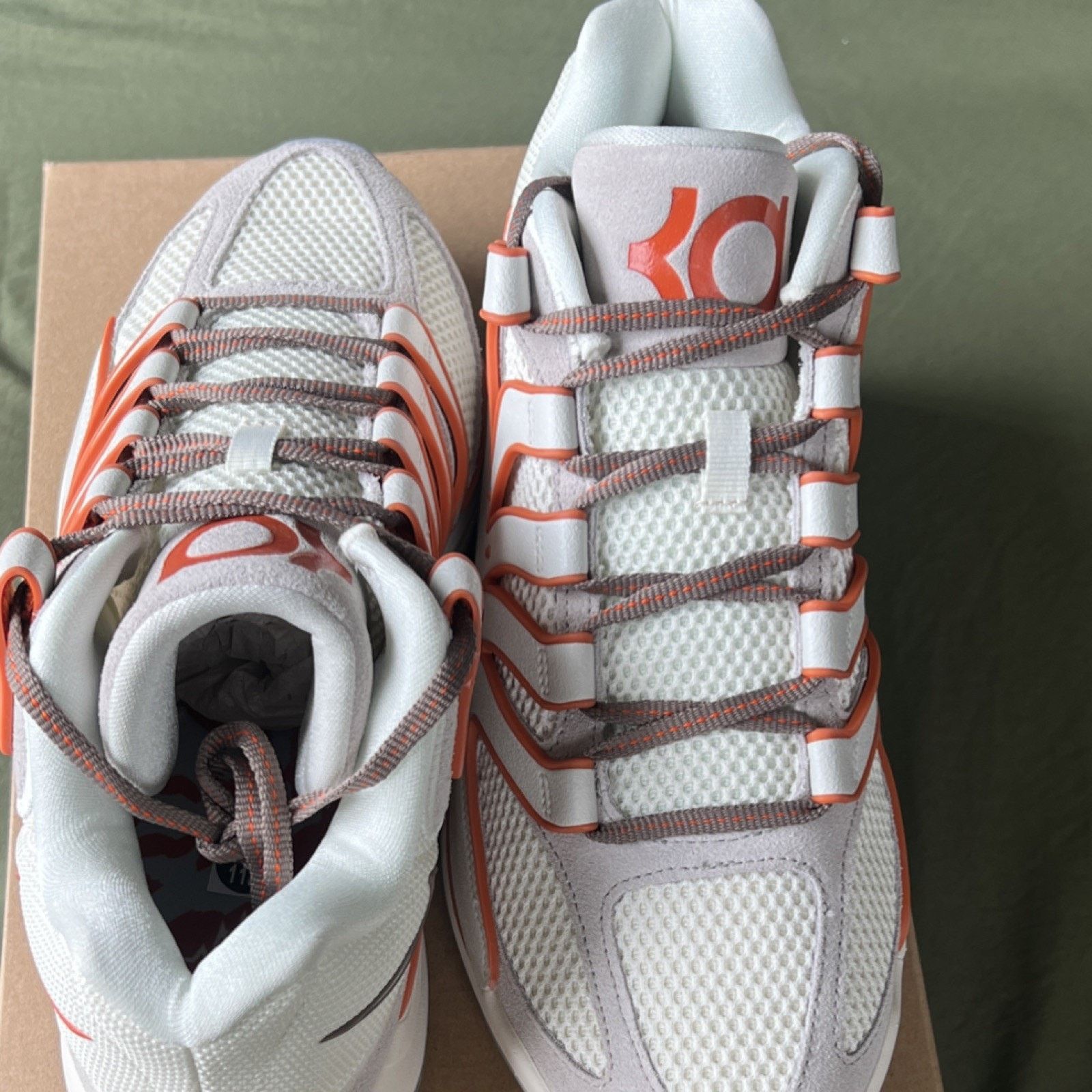 Nike Nike KD 18 Rise Soft Pearl Campfire Orange Mesh Low Top Men Size US 11.5 / EU 44-45 - 3 Thumbnail